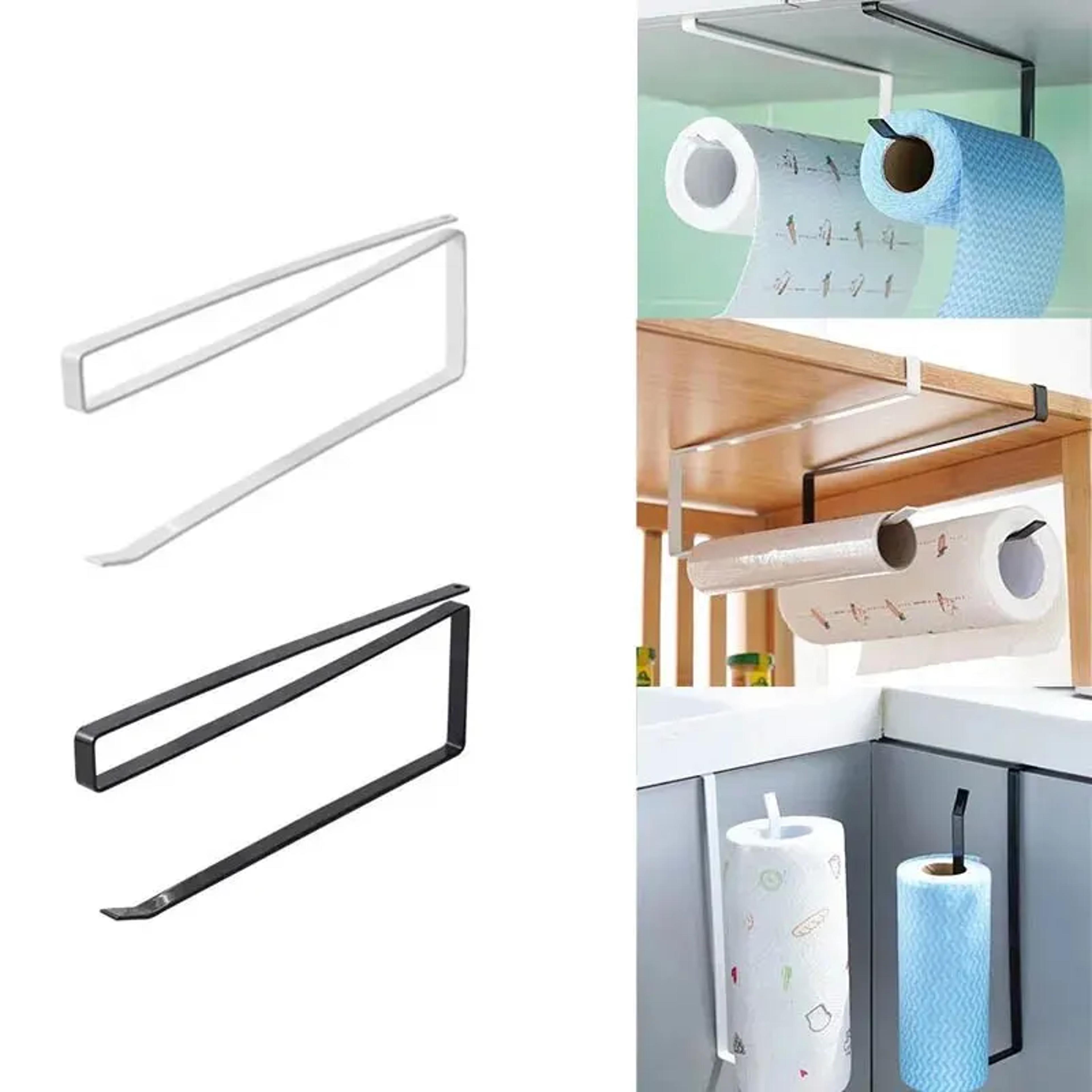 towel rack paper roll holder cling film storage rack no punching hanging shelf kitchen bathroom tissue accessories