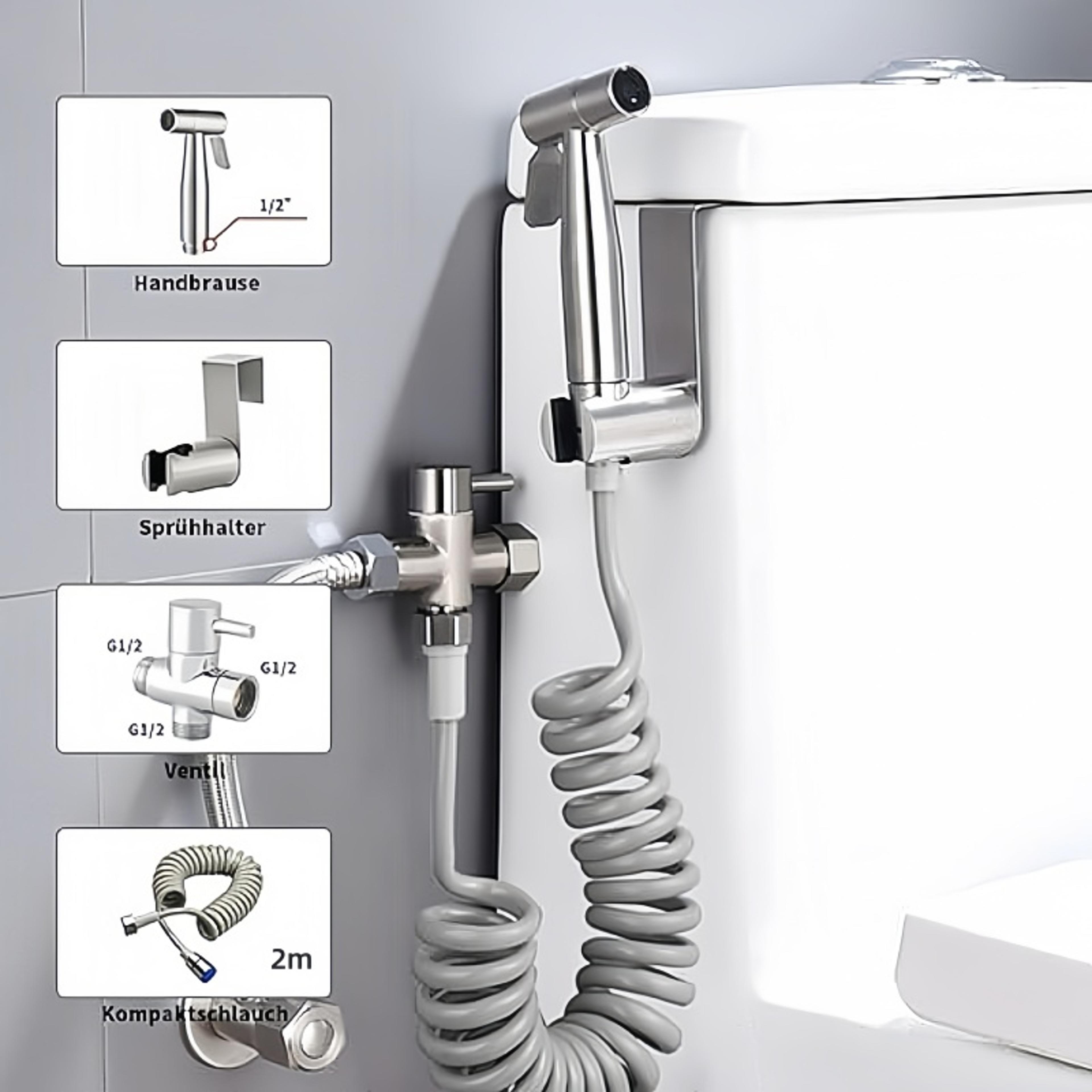 stainless steel handheld bidet toilet sprayer kit with way valve for personal hygiene pet bathing