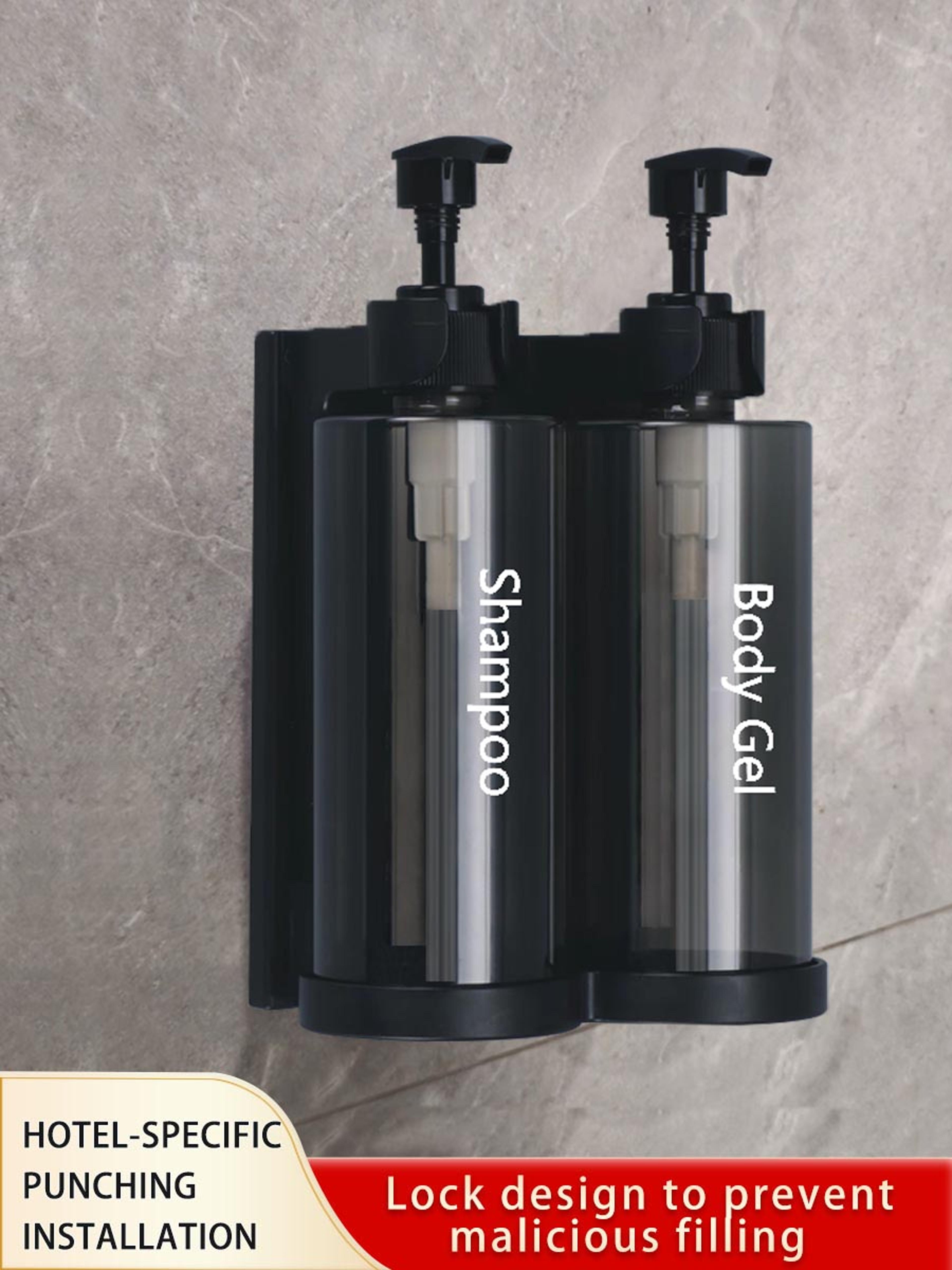 wall mount shower and lotion dispenser waterproof shampoo gel container with clear window for home or hotel bathroom