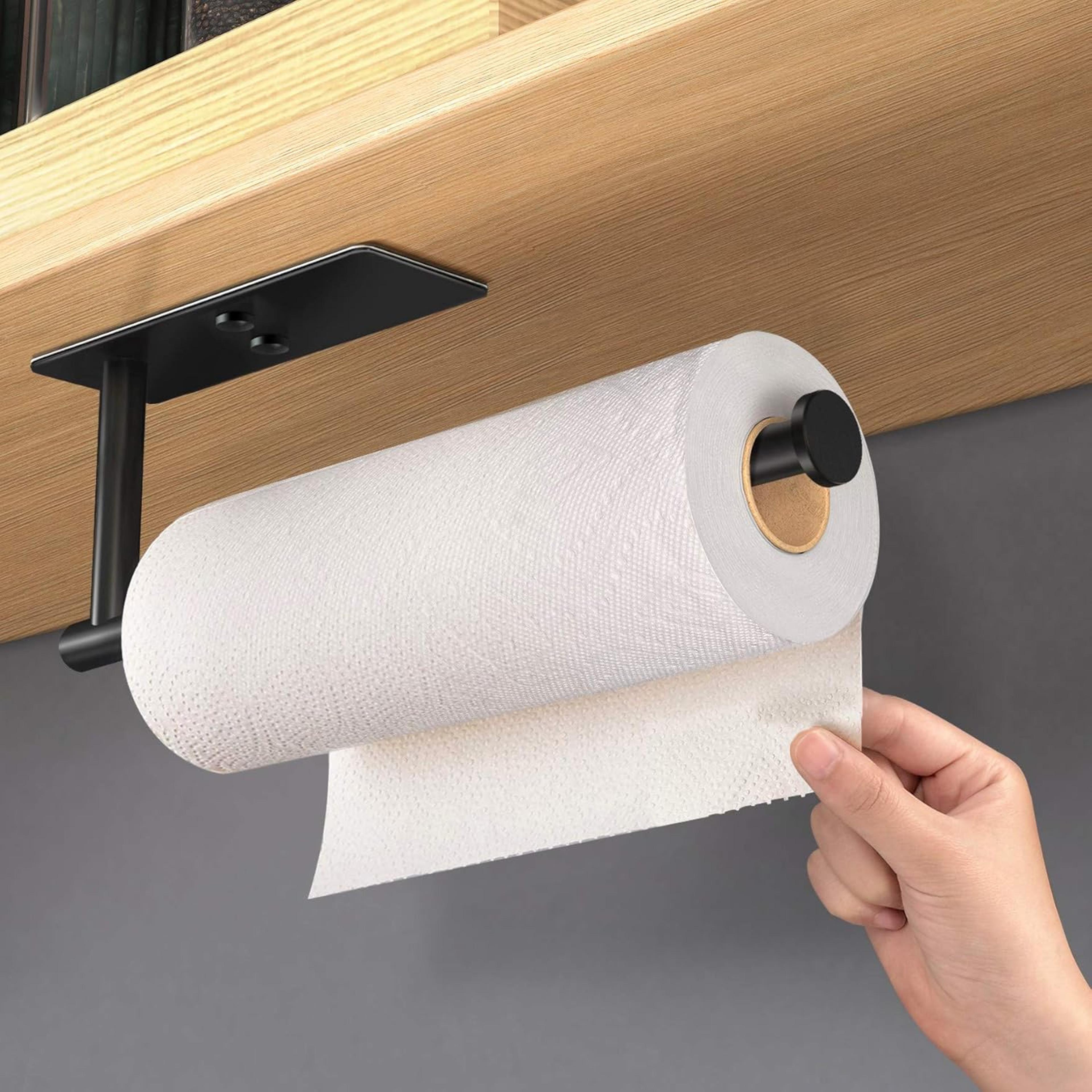 adhesive kitchen paper towel holder tissue hanger toilet roll dispenser bathroom storage napkin rack organizer