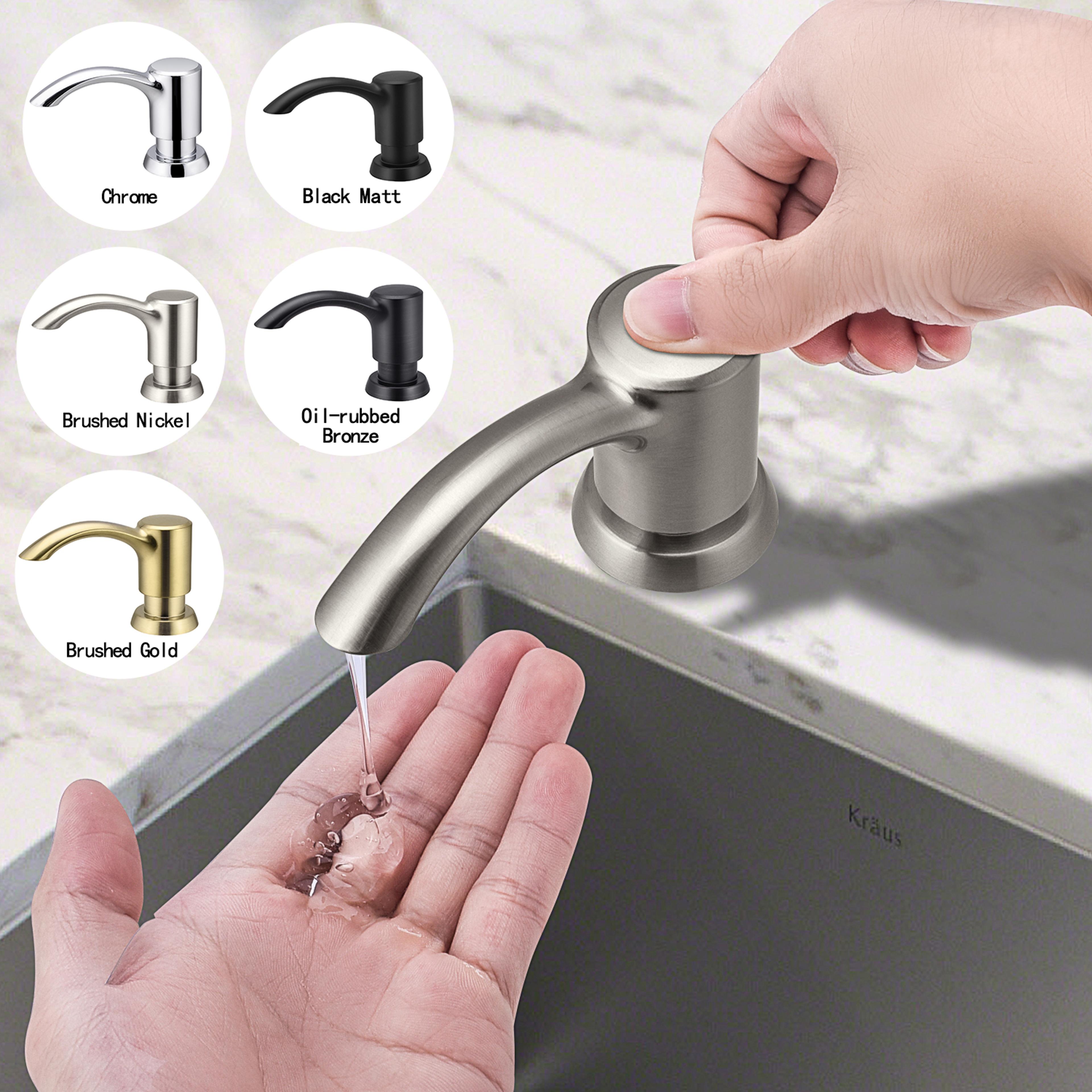 kitchen sink soap dispenser built in pumps samodra nickel counter liquid soap bottle