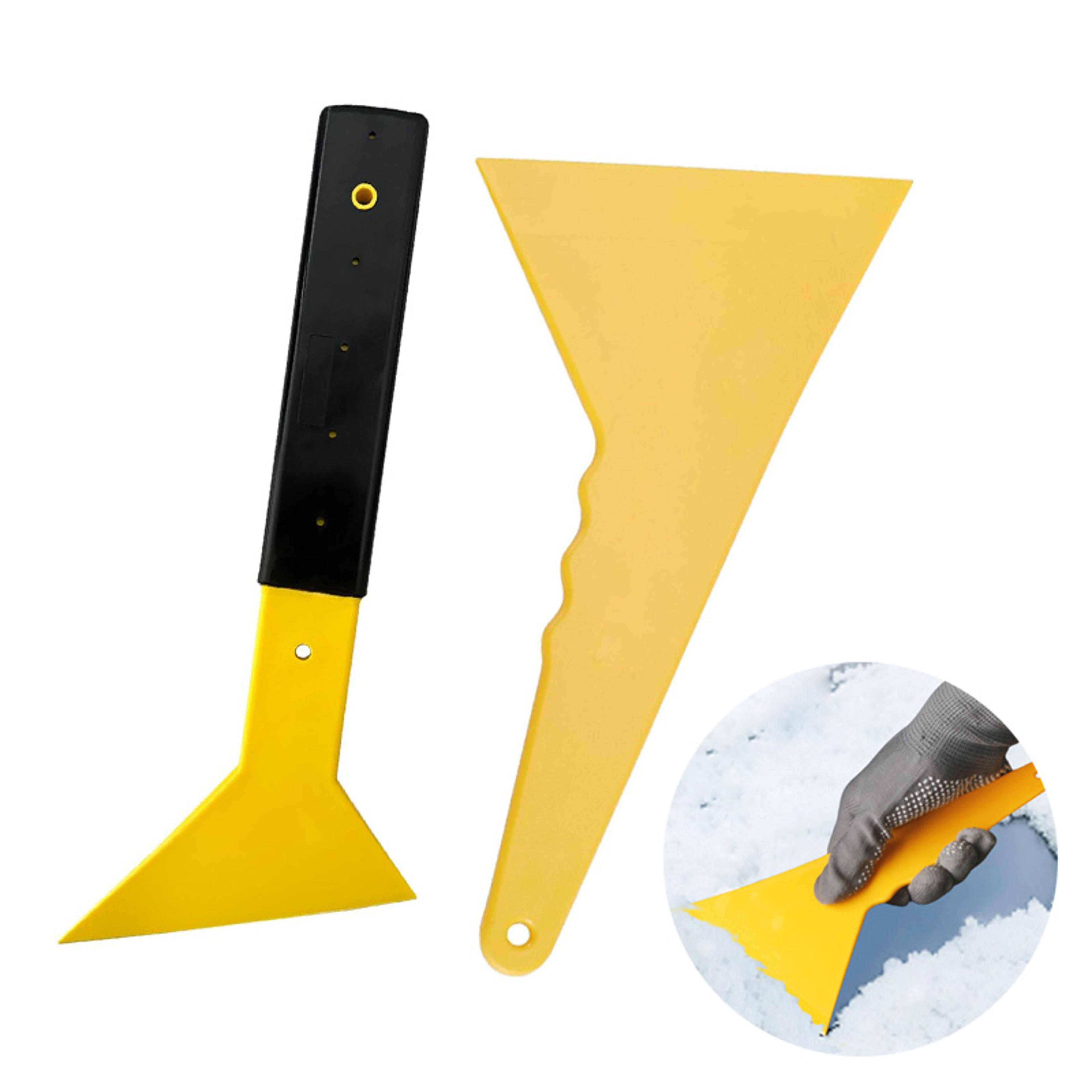 snow frost ice removal shovel scraper for car windshield triangle window tinting squeegee with non-slip long handle