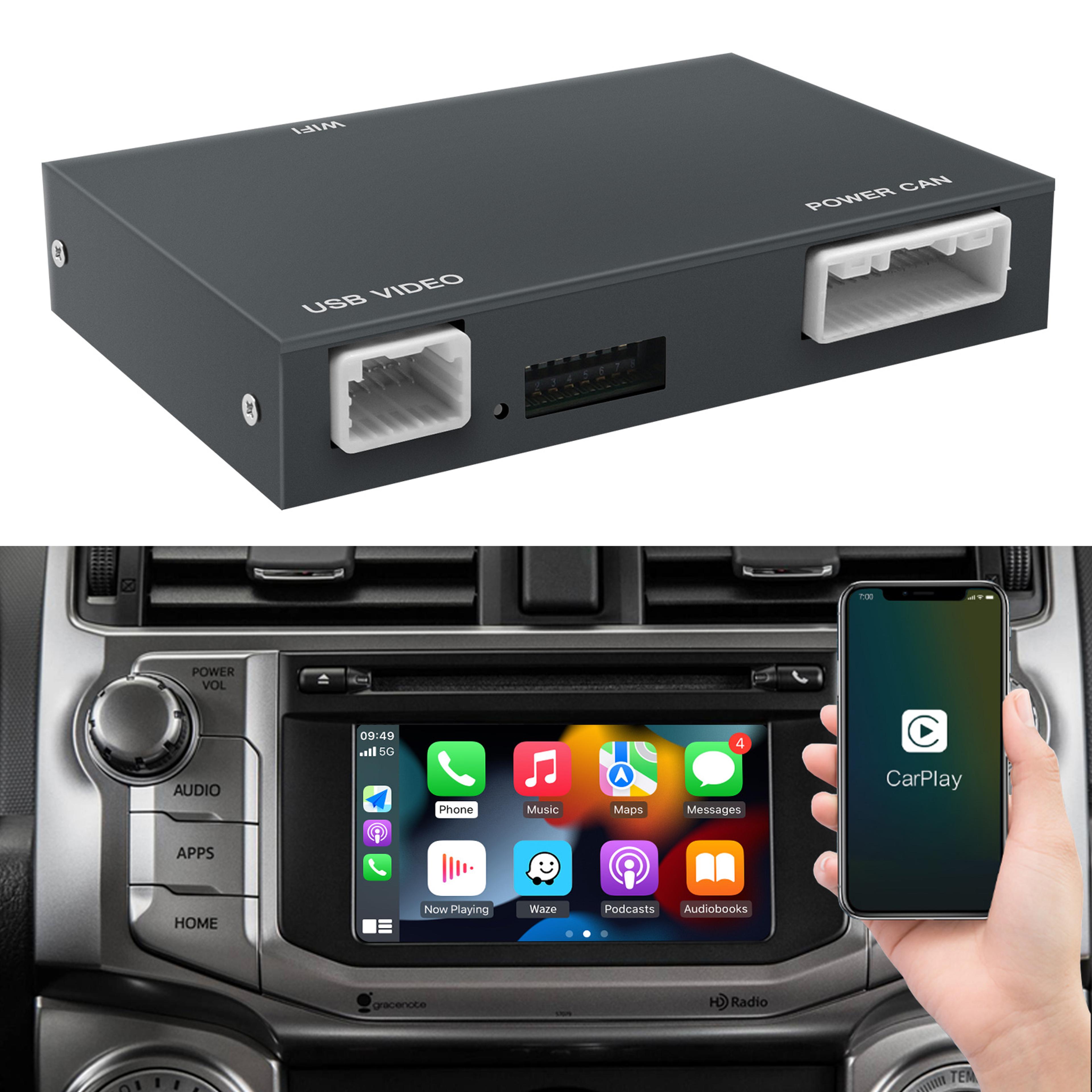 wireless carplay android auto for toyota aygo corolla tundra tacoma camry c-hr highlander