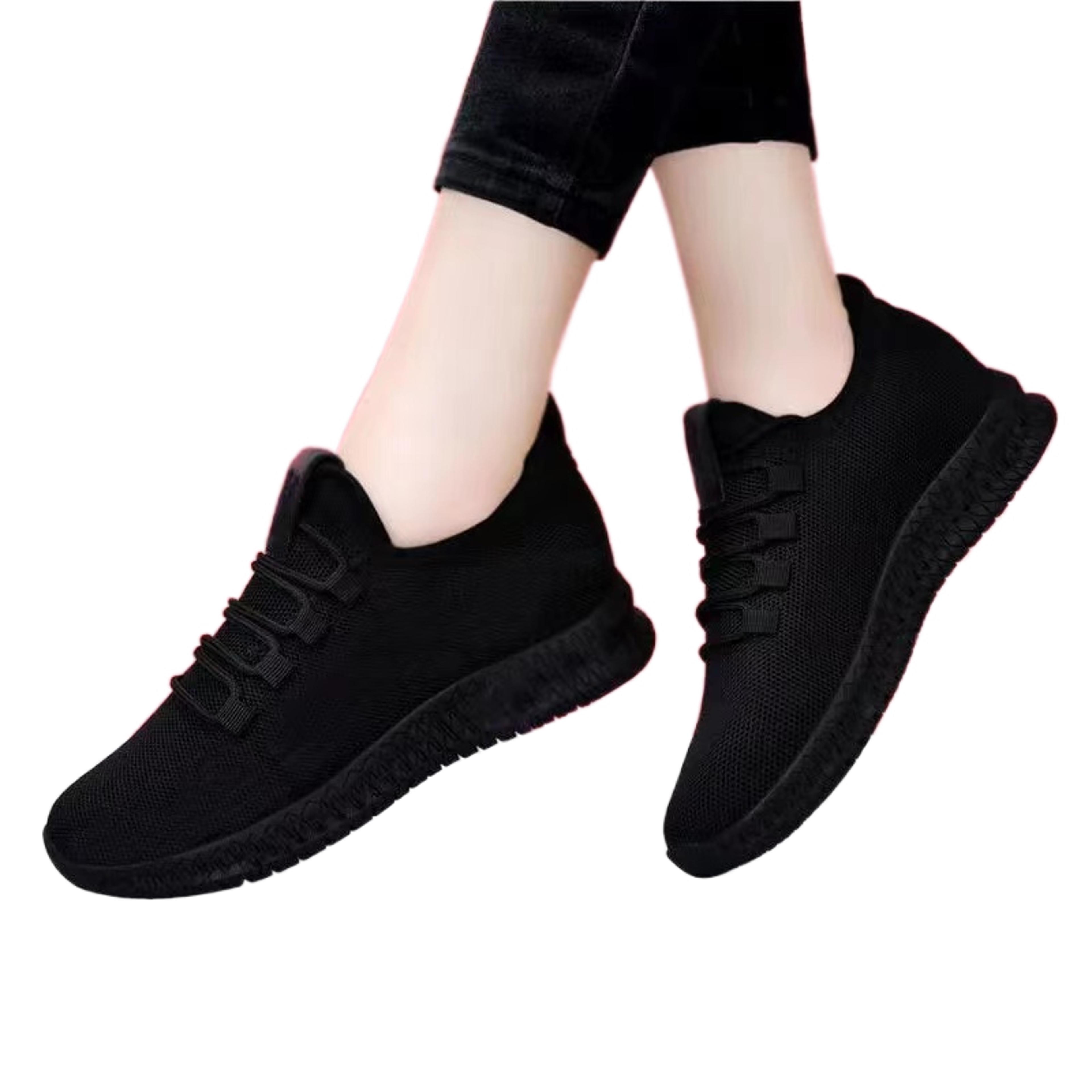 black sneakers for women, women's breathable platform shoes, new casual korean running shoes autumn fashion