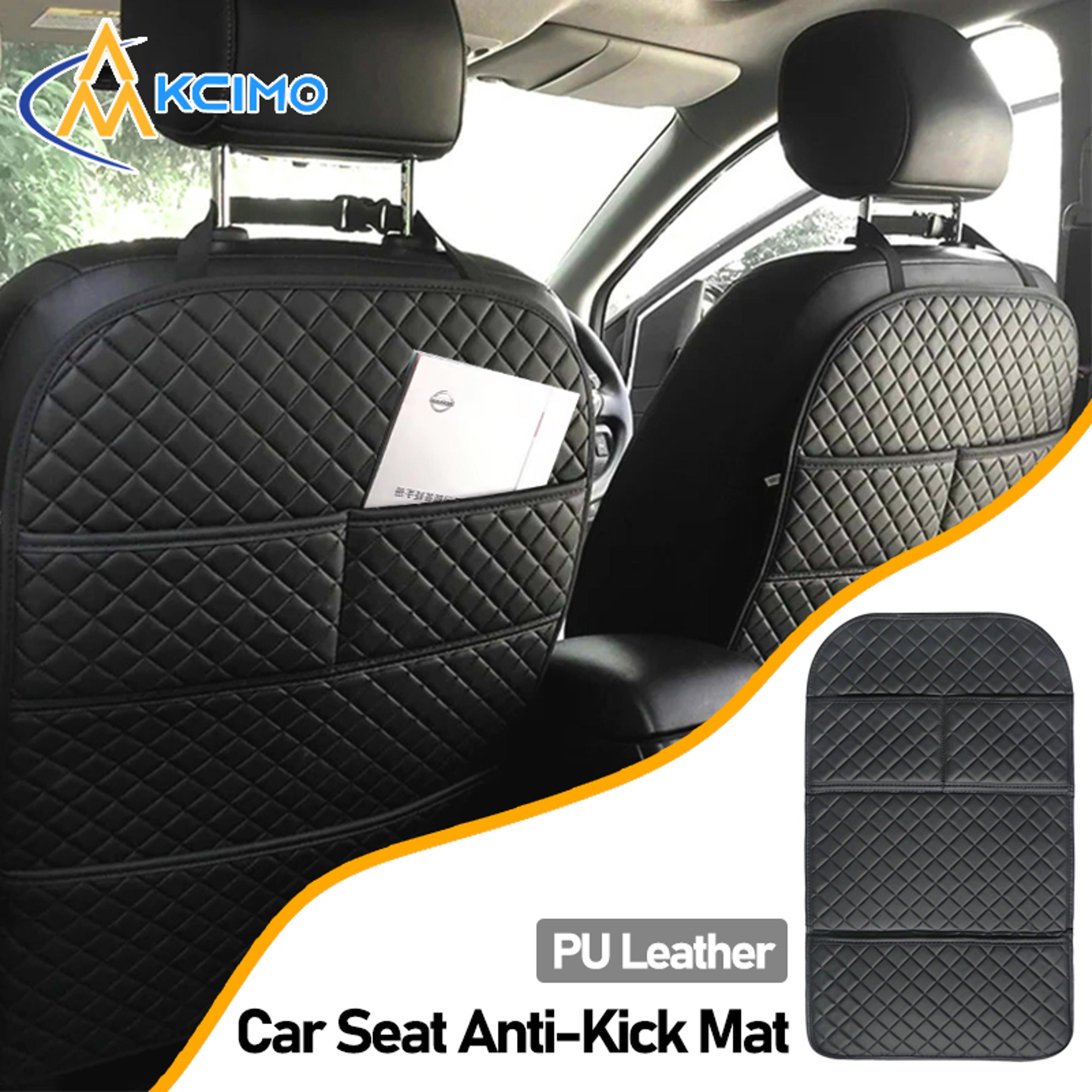 universal car seat back leather protector cover, anti kicks pad storage mat, waterproof backseat mats