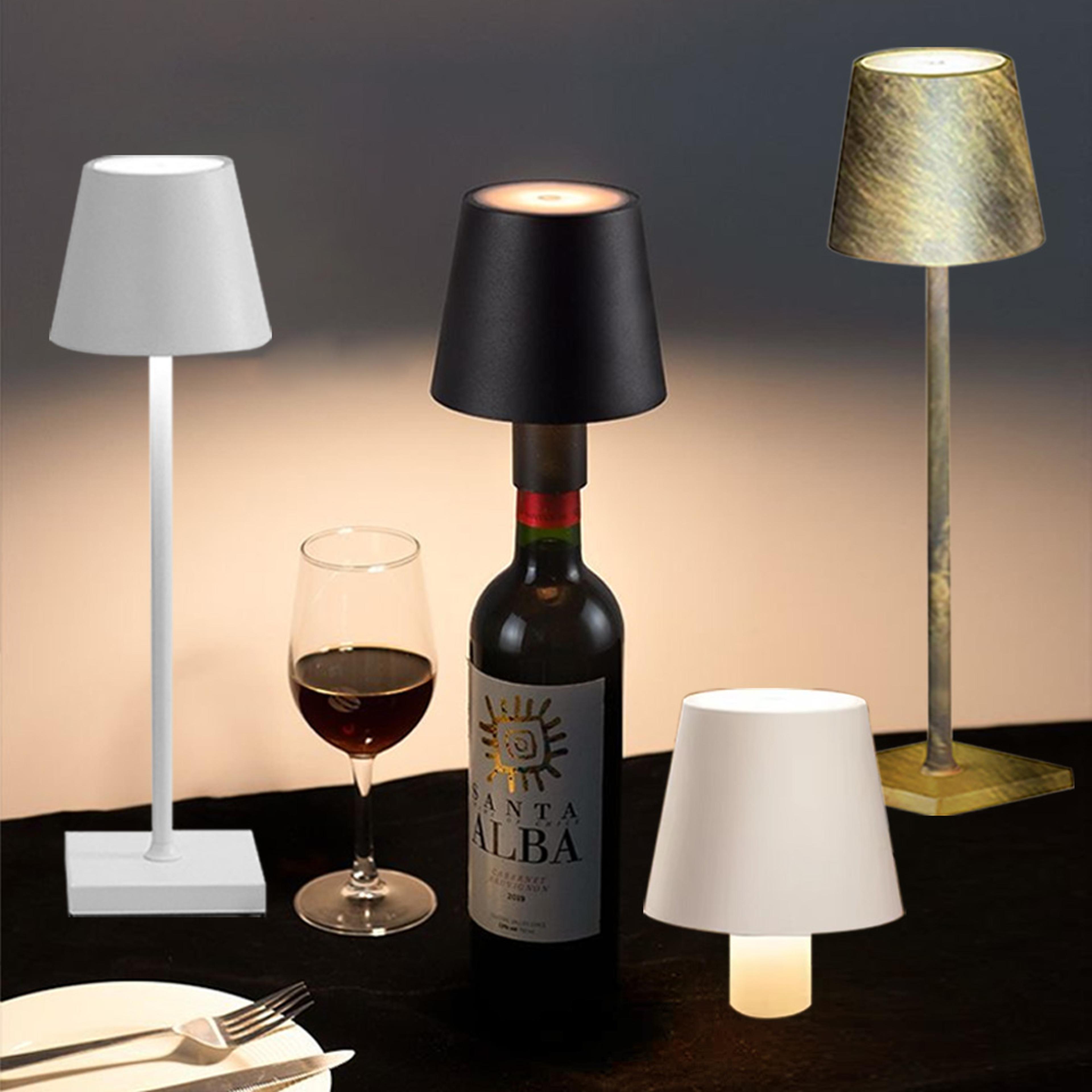 usb rechargeable wireless wine bottle lamp led table light with touch control for bar cafe atmosphere decor