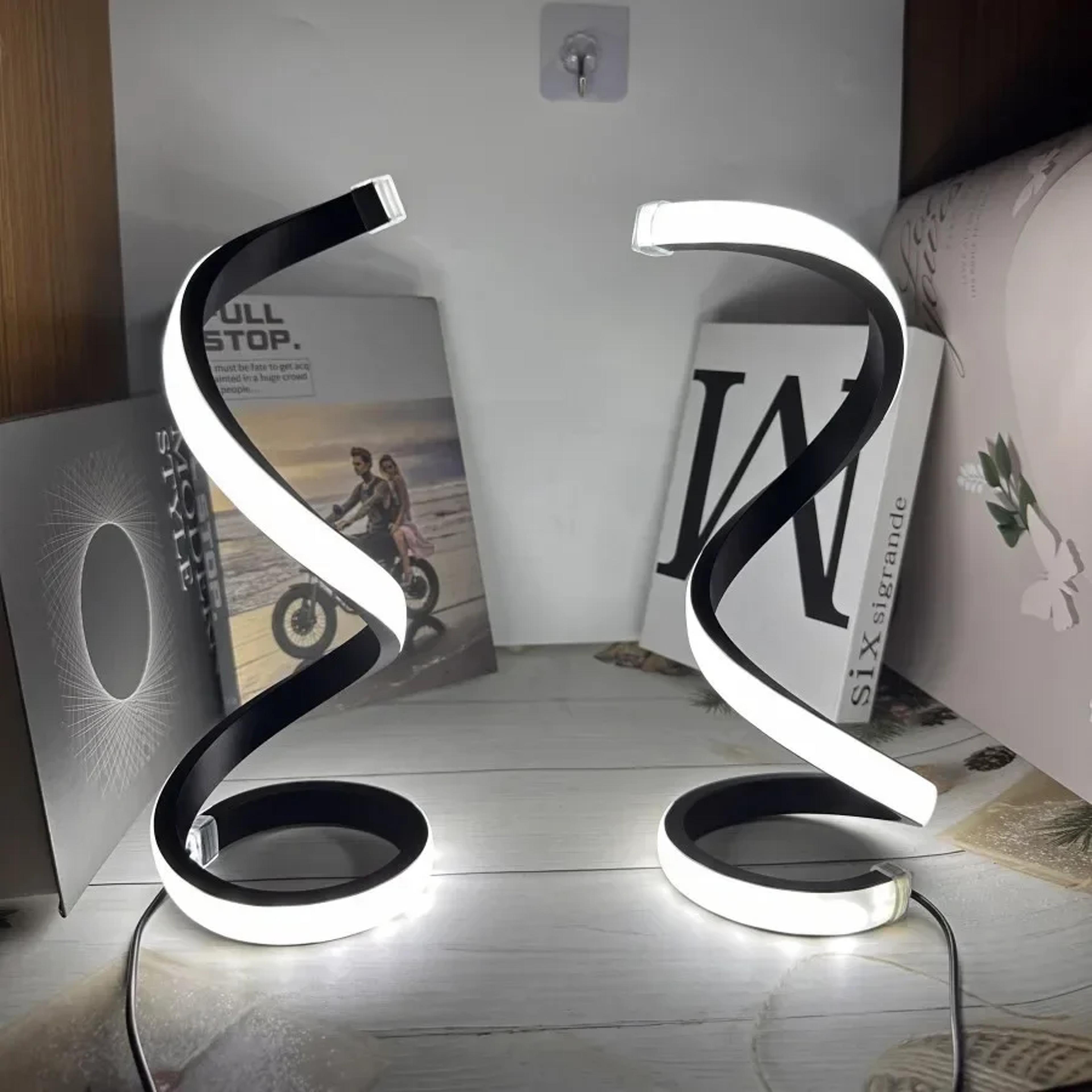 modern led spiral table lamp three speed dimming usb power button switch bedroom decorative light