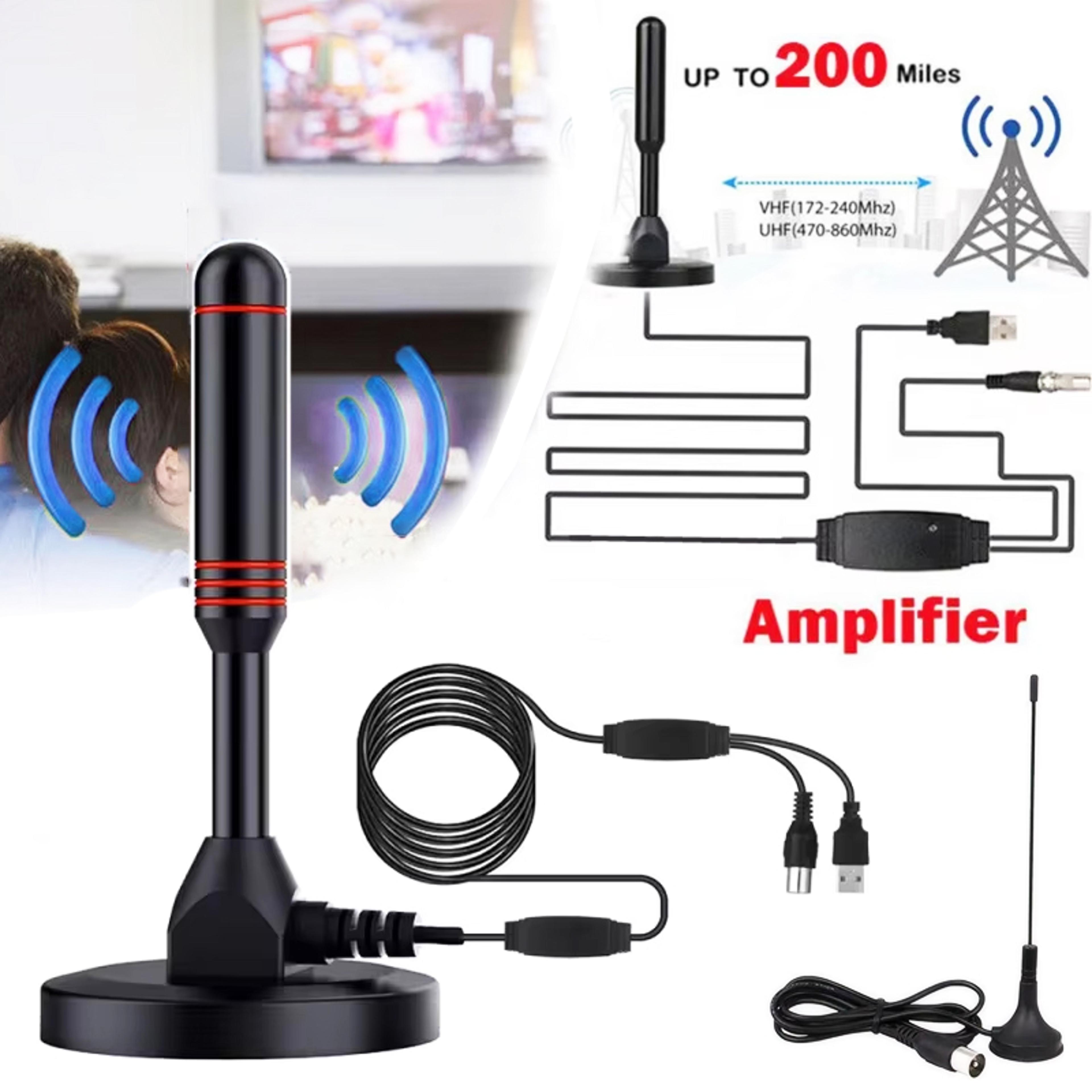 indoor hd digital tv antenna amplified with booster miles high gain quick response aerial set
