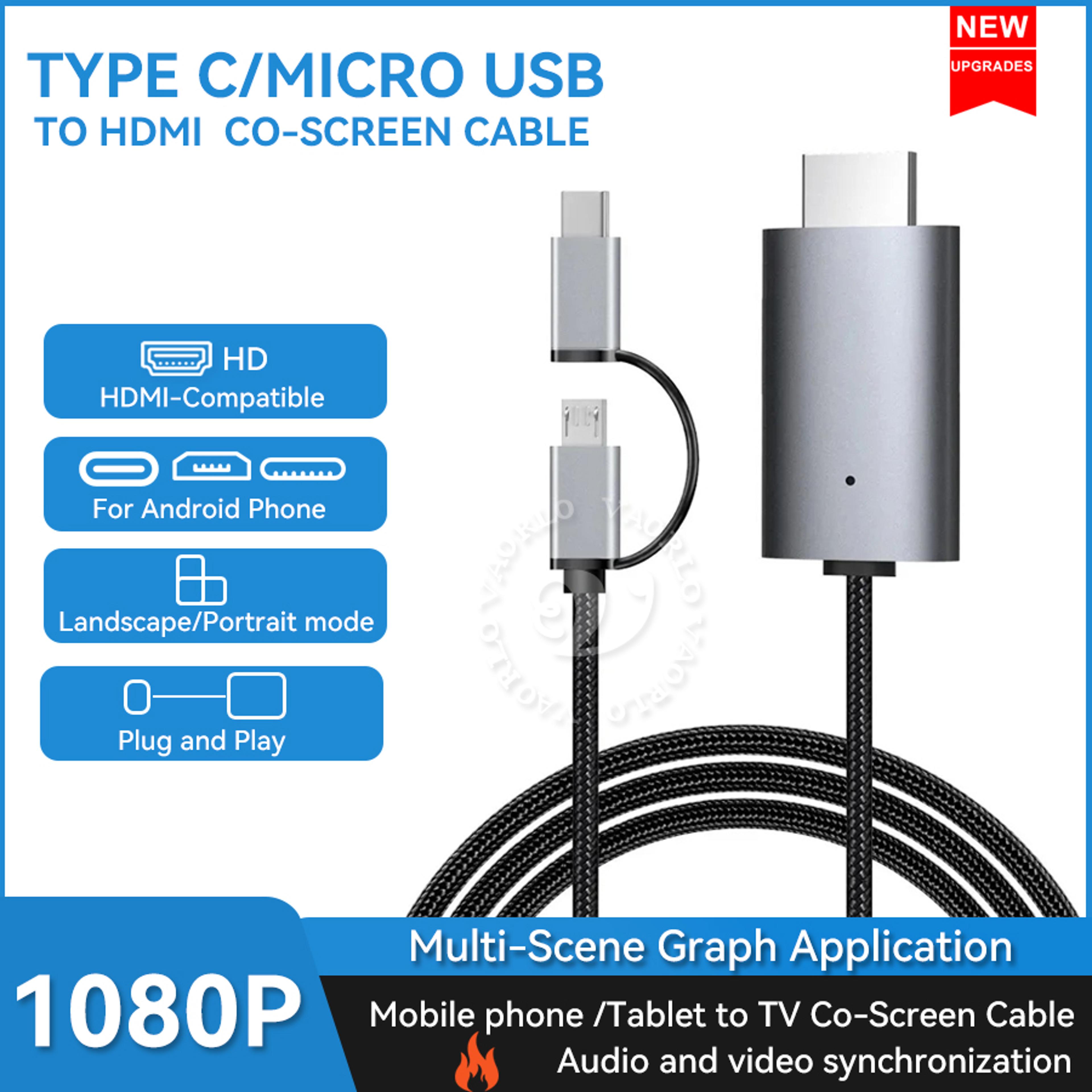 hd streaming tv stick dongle micro usb type c to hdmi cable for screen mirroring from phone tablet to tv