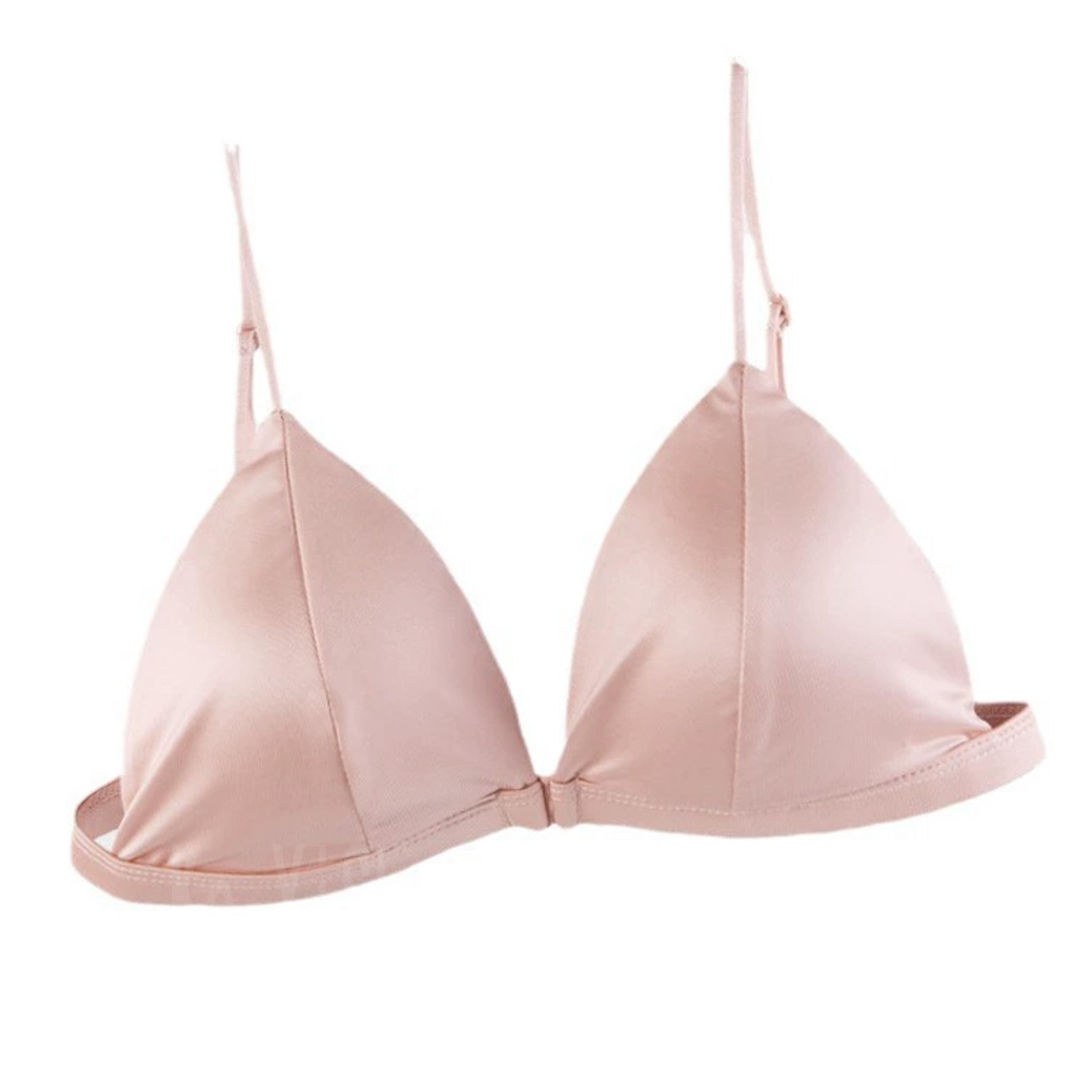 thin straps sexy back women's underwear no underwire front buckle bikini bra for small breasts