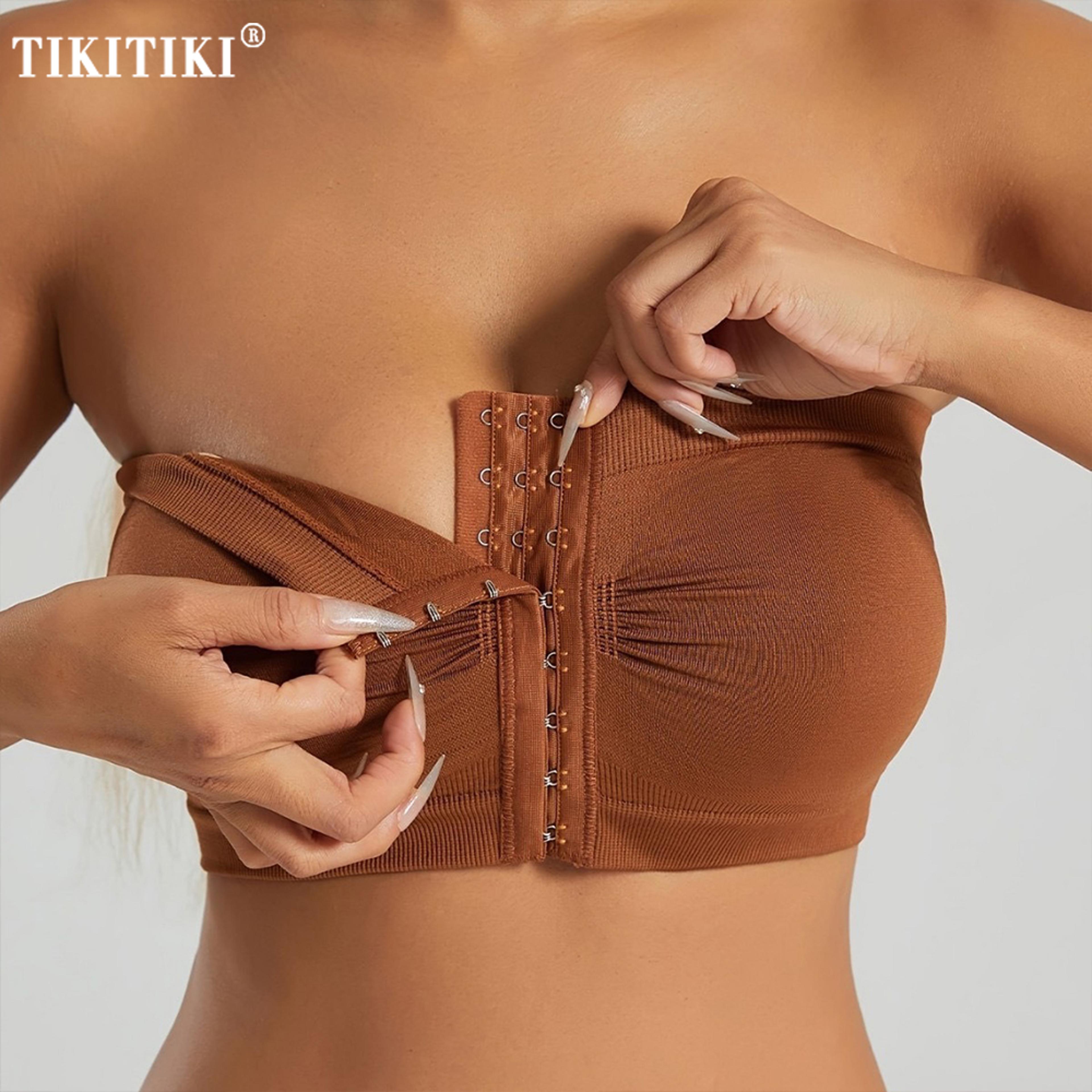 womens plus seamless strapless front closure bra wireless bralette tube top non-slip everyday comfort bras