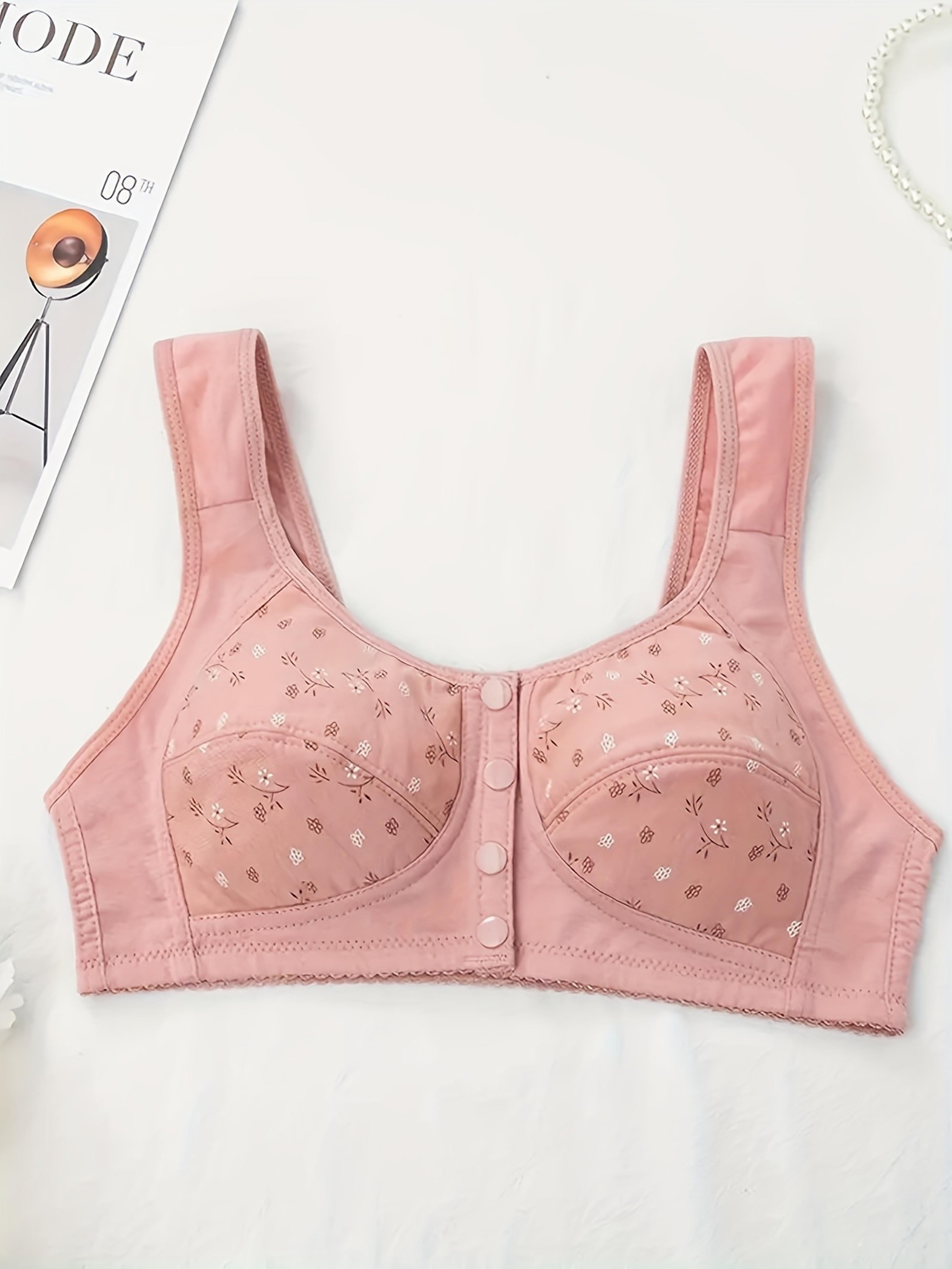 elegant floral bra set for women, adjustable, pressurized support, breathable front buckle bra for breastfeeding