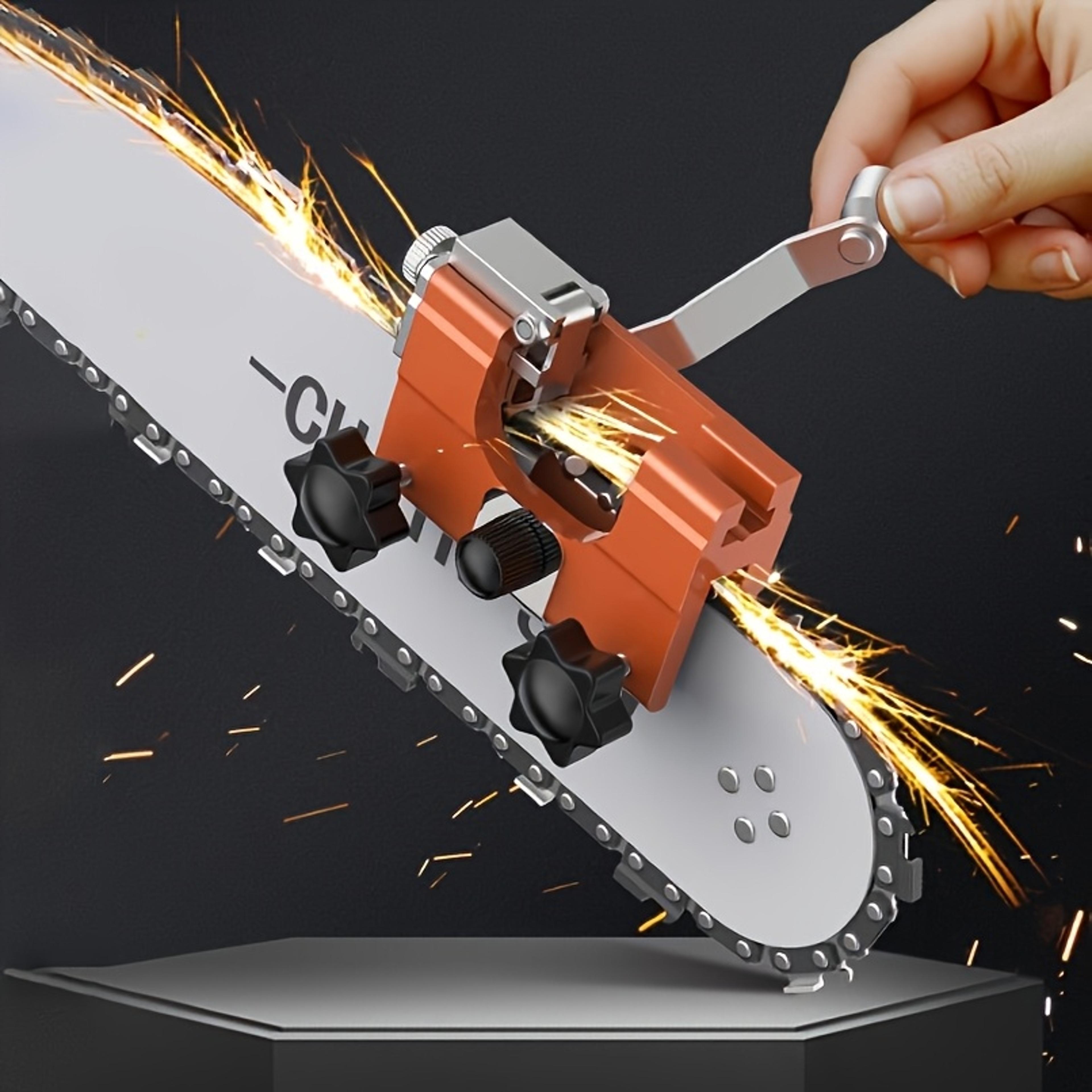 handheld portable chain grinder and sharpening tool with chain clamp for fast maintenance