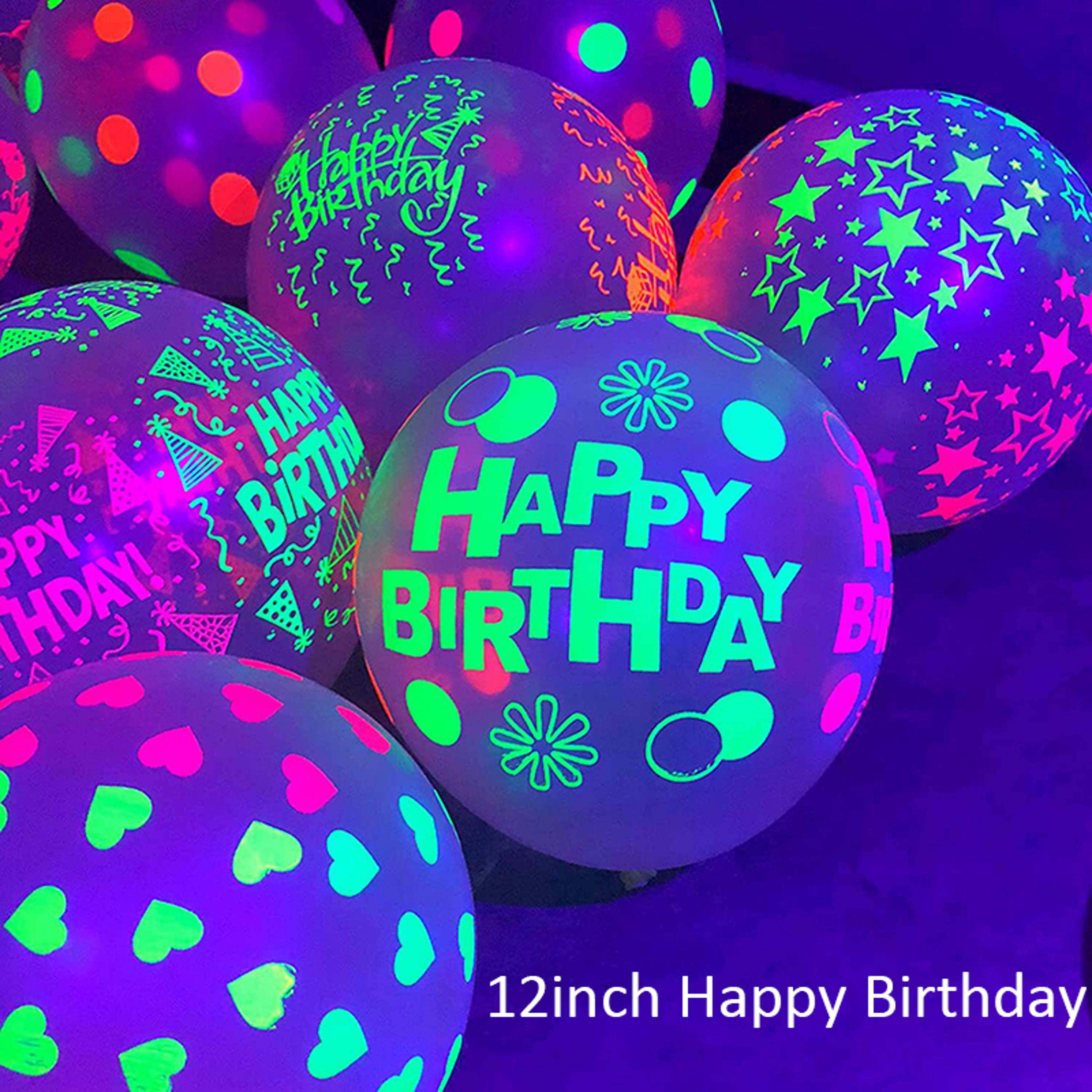 glow in the dark fluorescent latex love heart balloon for wedding and birthday party decor
