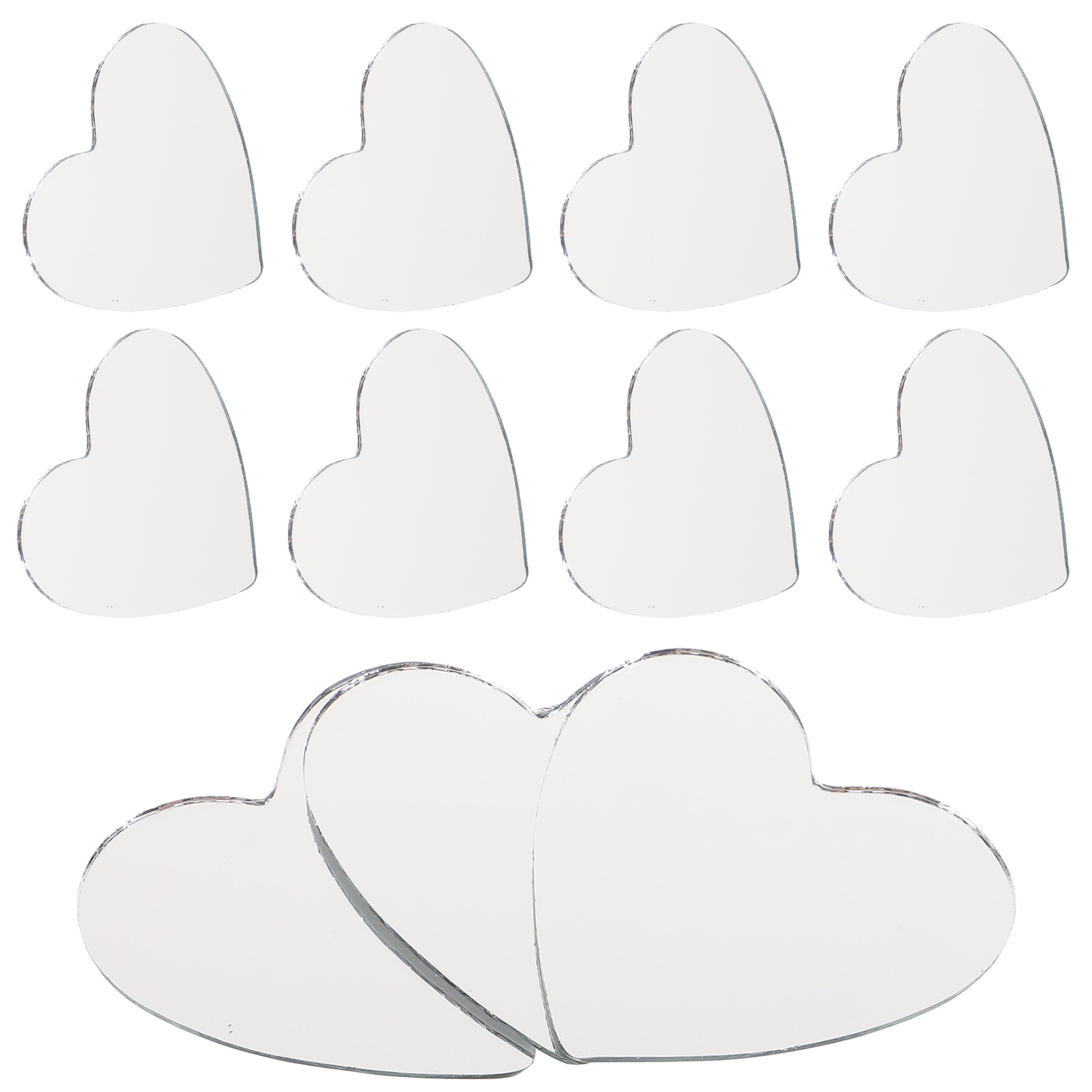 heart shaped lenses mirrors for crafts portable tiles small sticker vanity