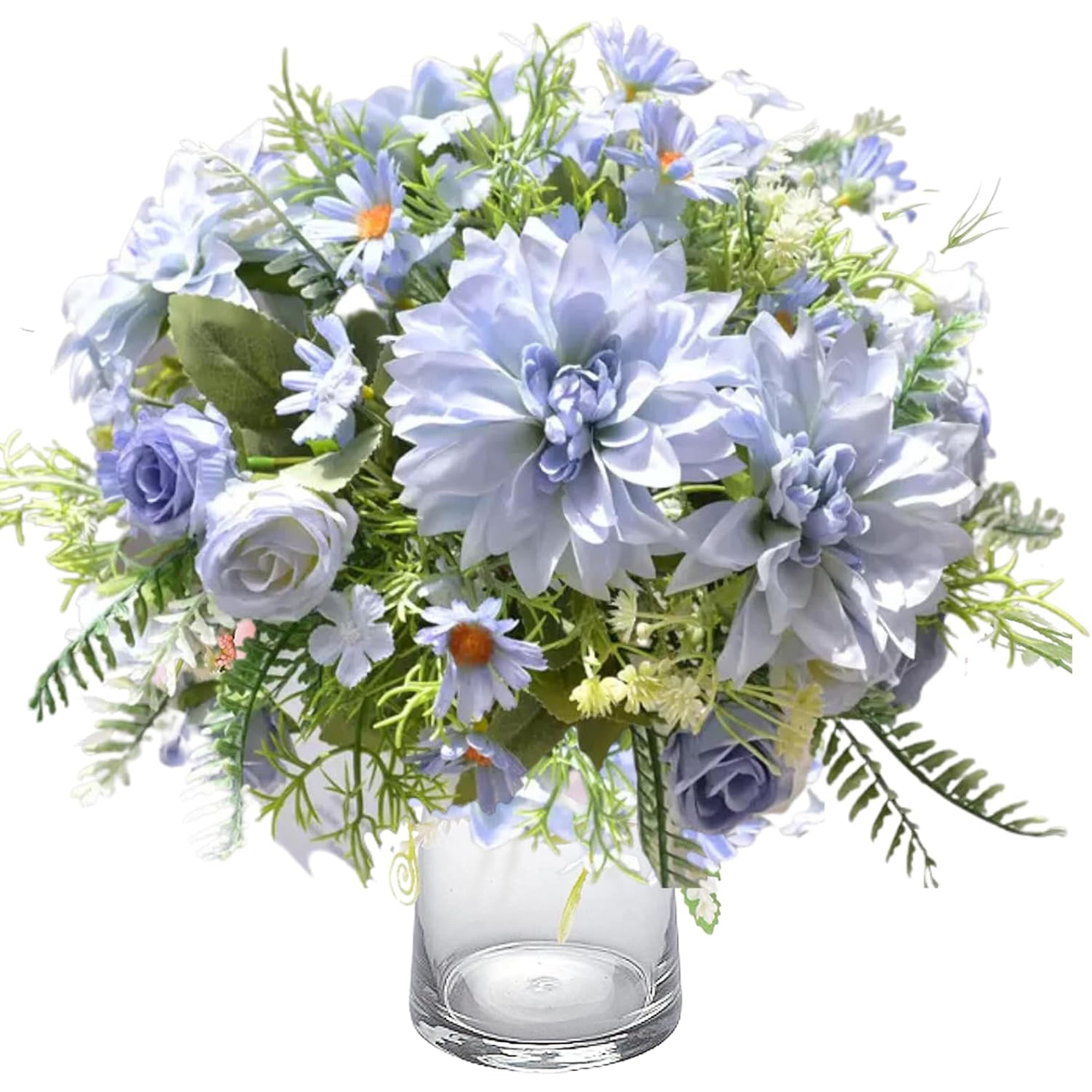 artificial rose flowers wedding home decor silk dahlia hydrangeas bridal bouquet vase for outdoor garden