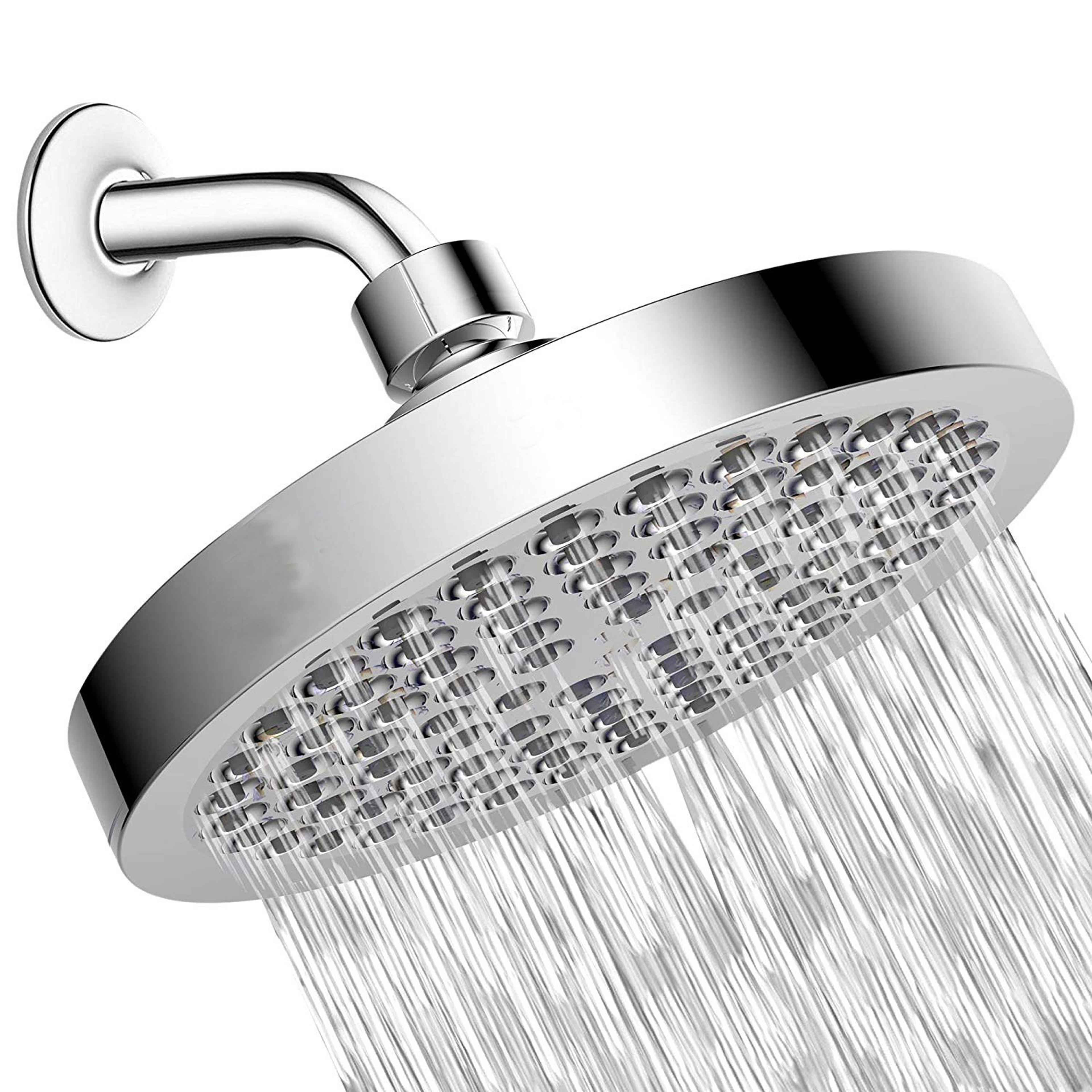 fully electroplated round booster shower head bathroom set with extension shower rod for home use