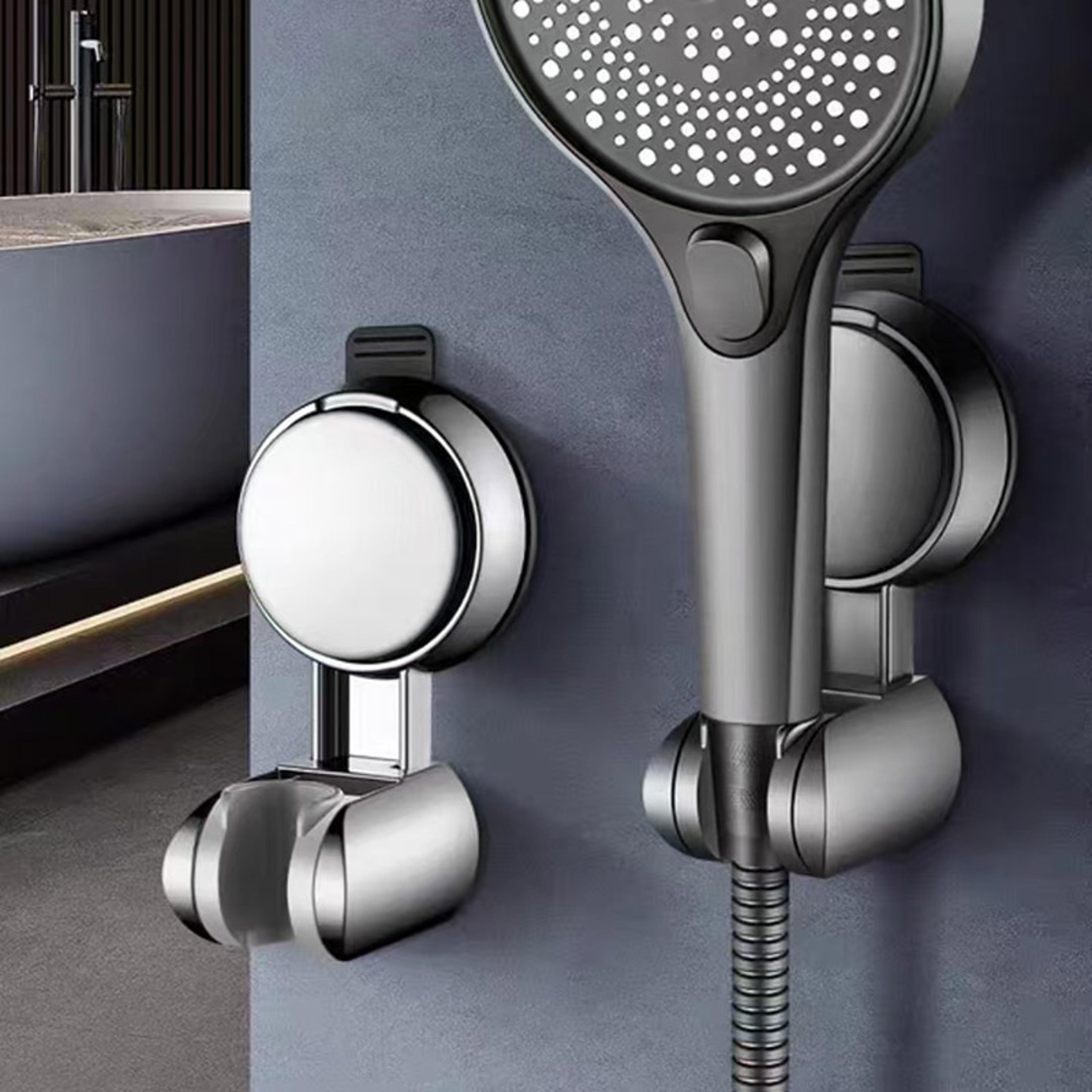 removable punch-free suction cup shower bracket adjustable bathroom shower rack