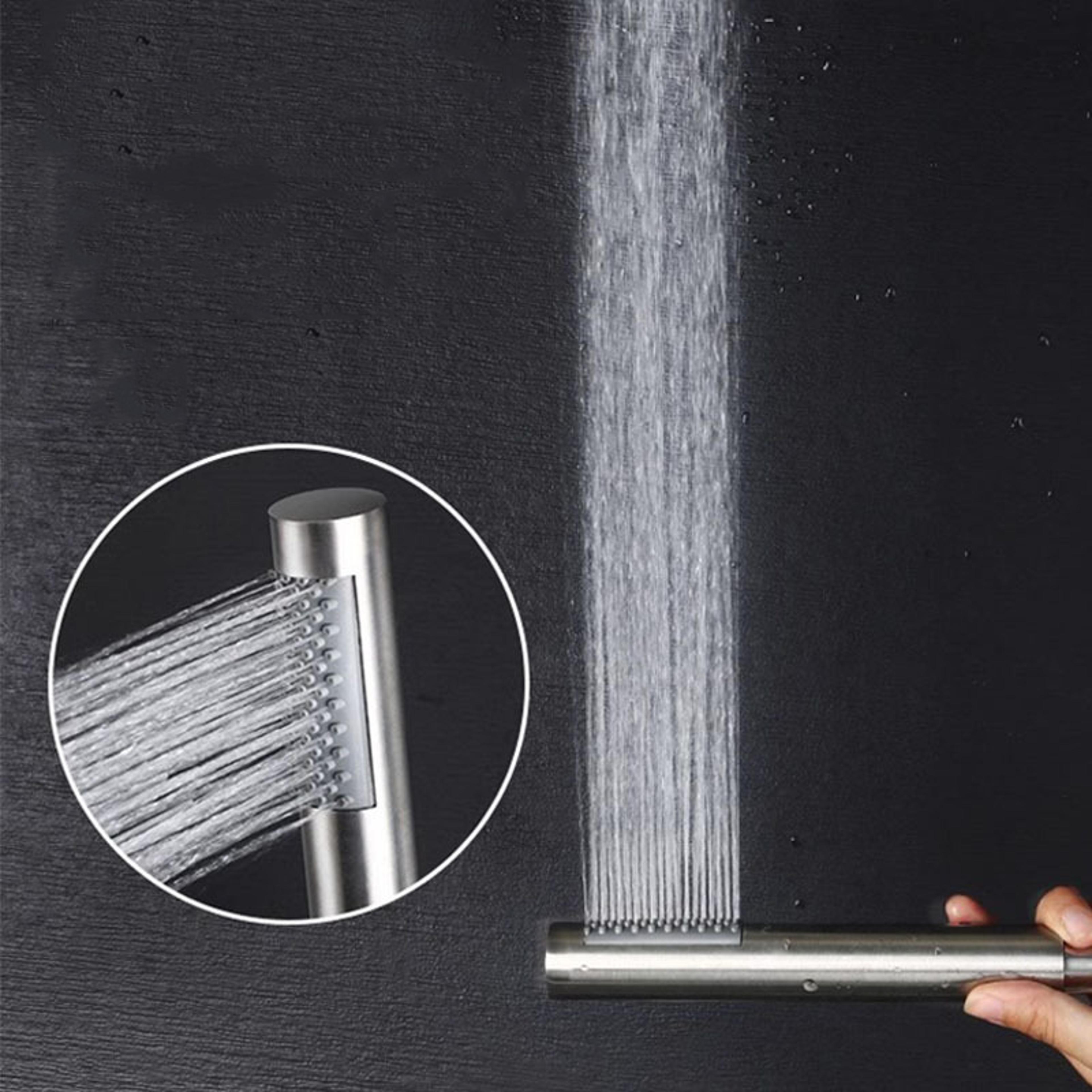 universal handheld stainless steel booster shower head set for hotel and home bathroom