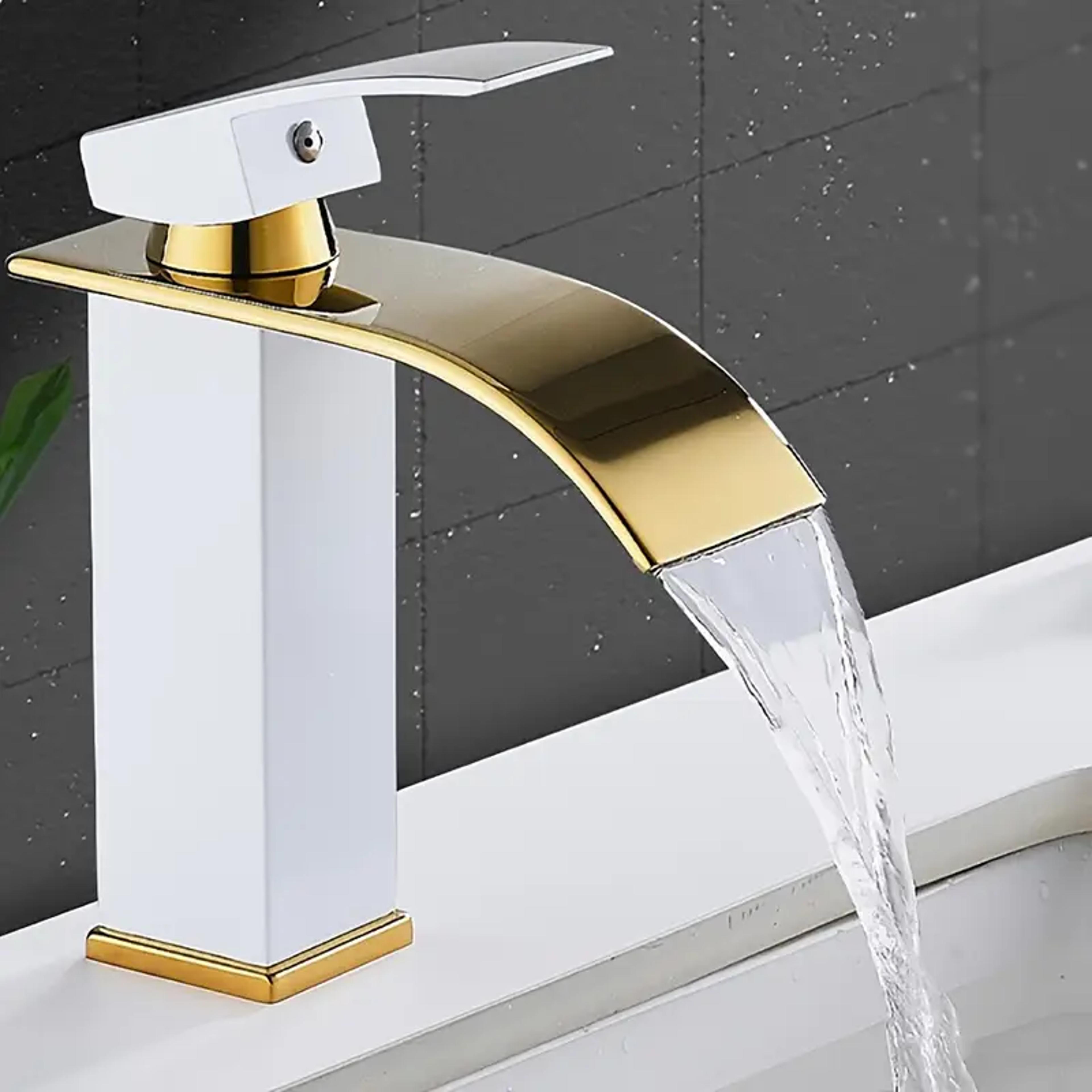 luxury waterfall faucet hot and cold dual control stainless steel alloy for bathroom sink
