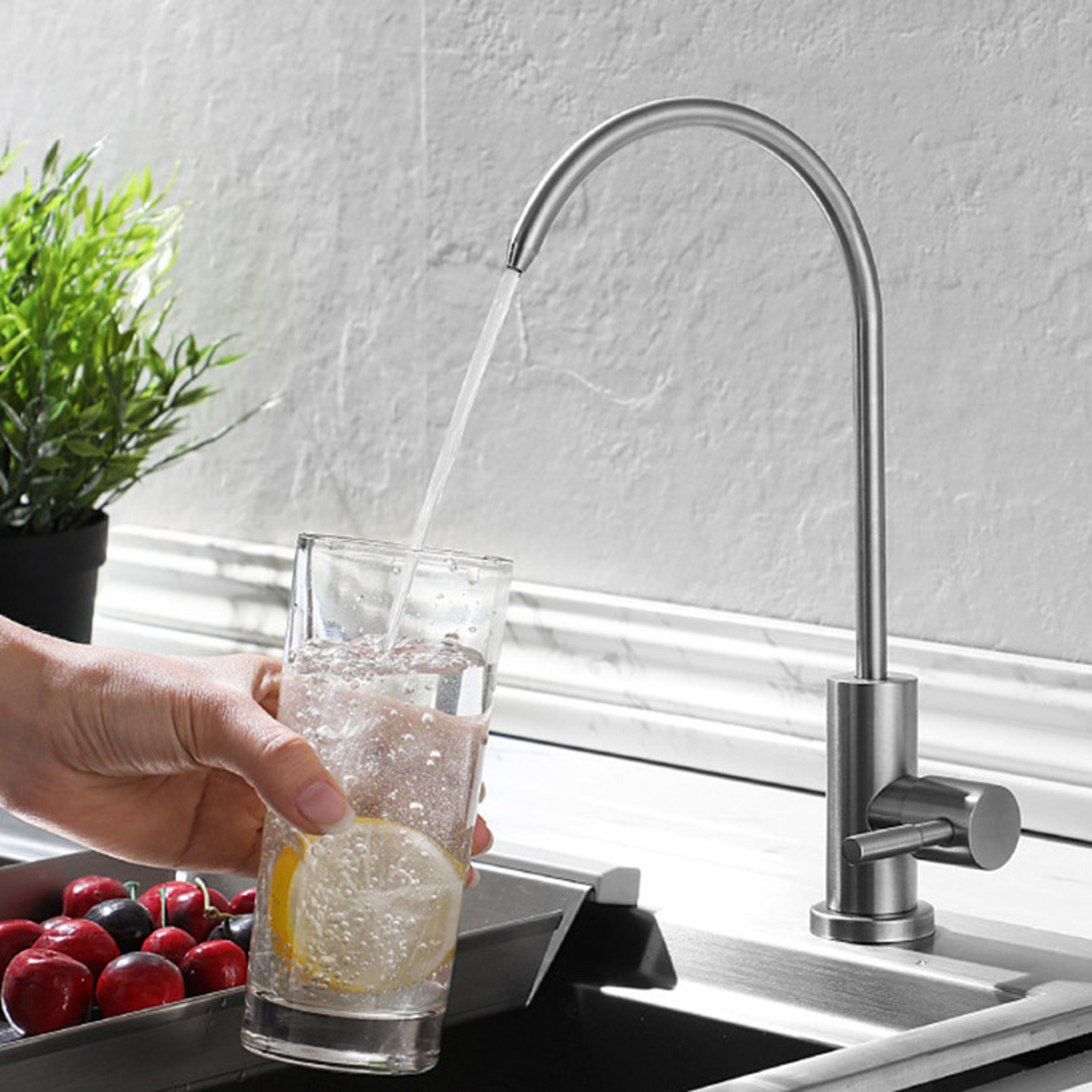 stainless steel kitchen faucet rotatable water dispenser sit-stand single cold faucet for pure drinking water direct