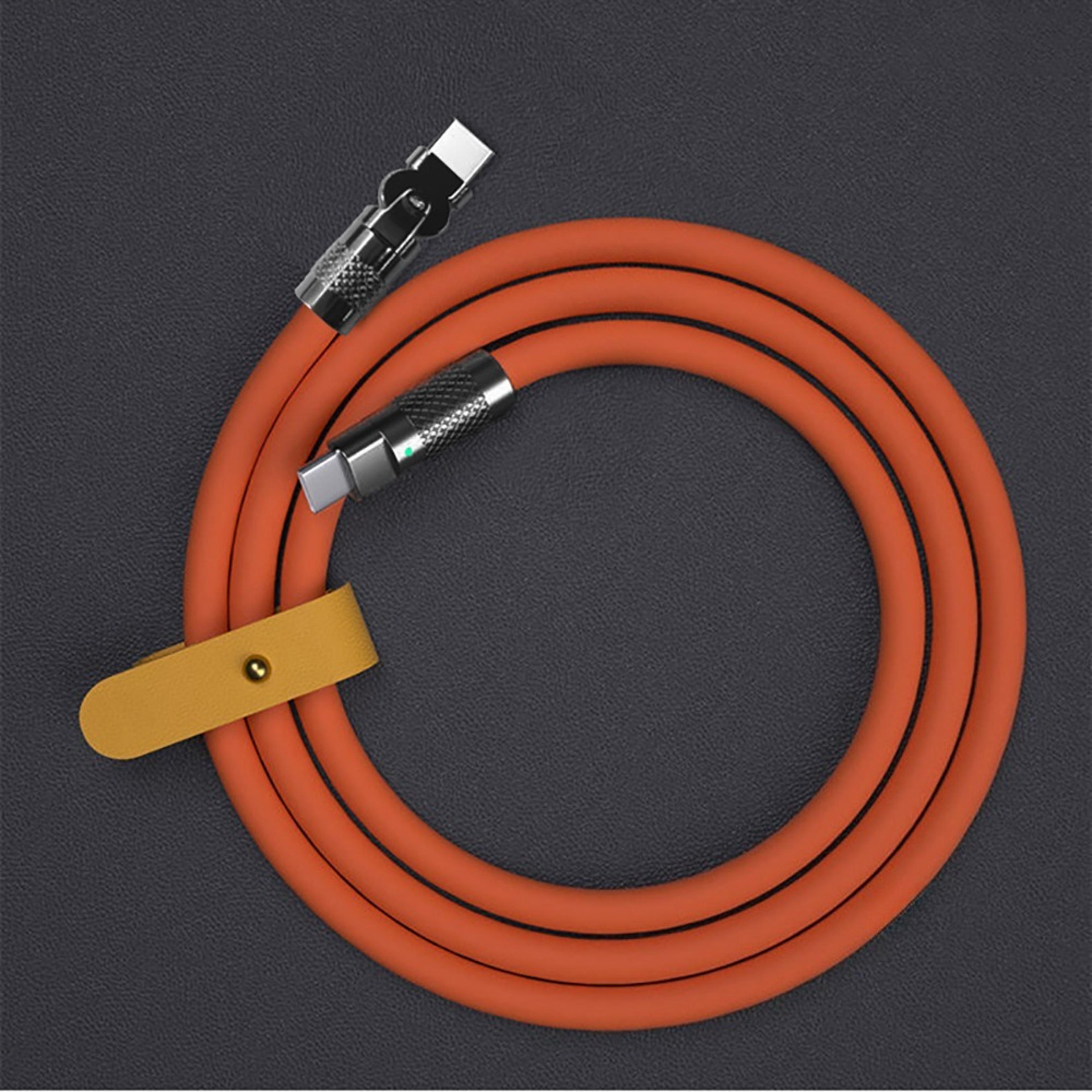 fast charging type c cable rotation elbow charger data cord quick charge wire