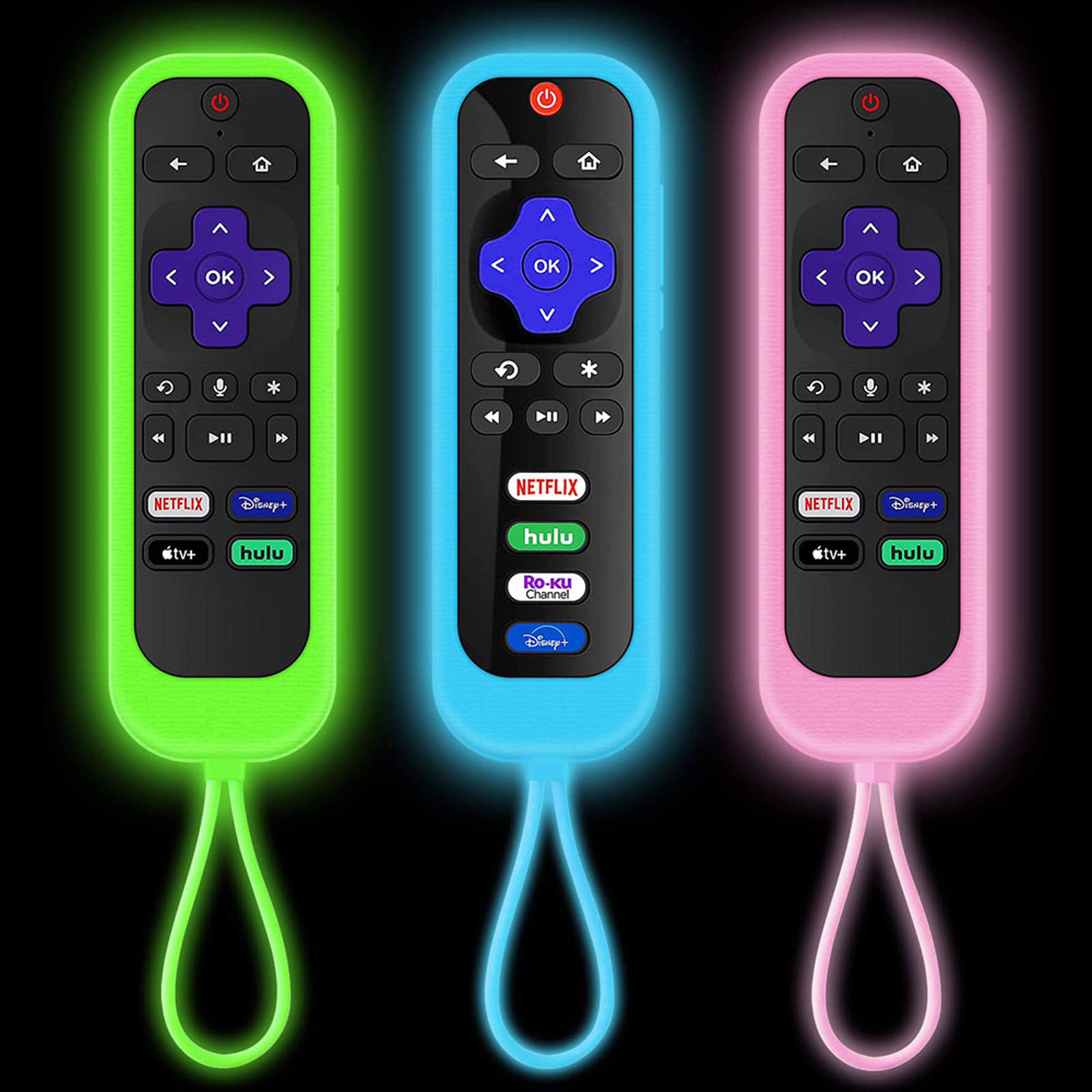 tv remote control cover, luminous silicone remote control protective case with rope