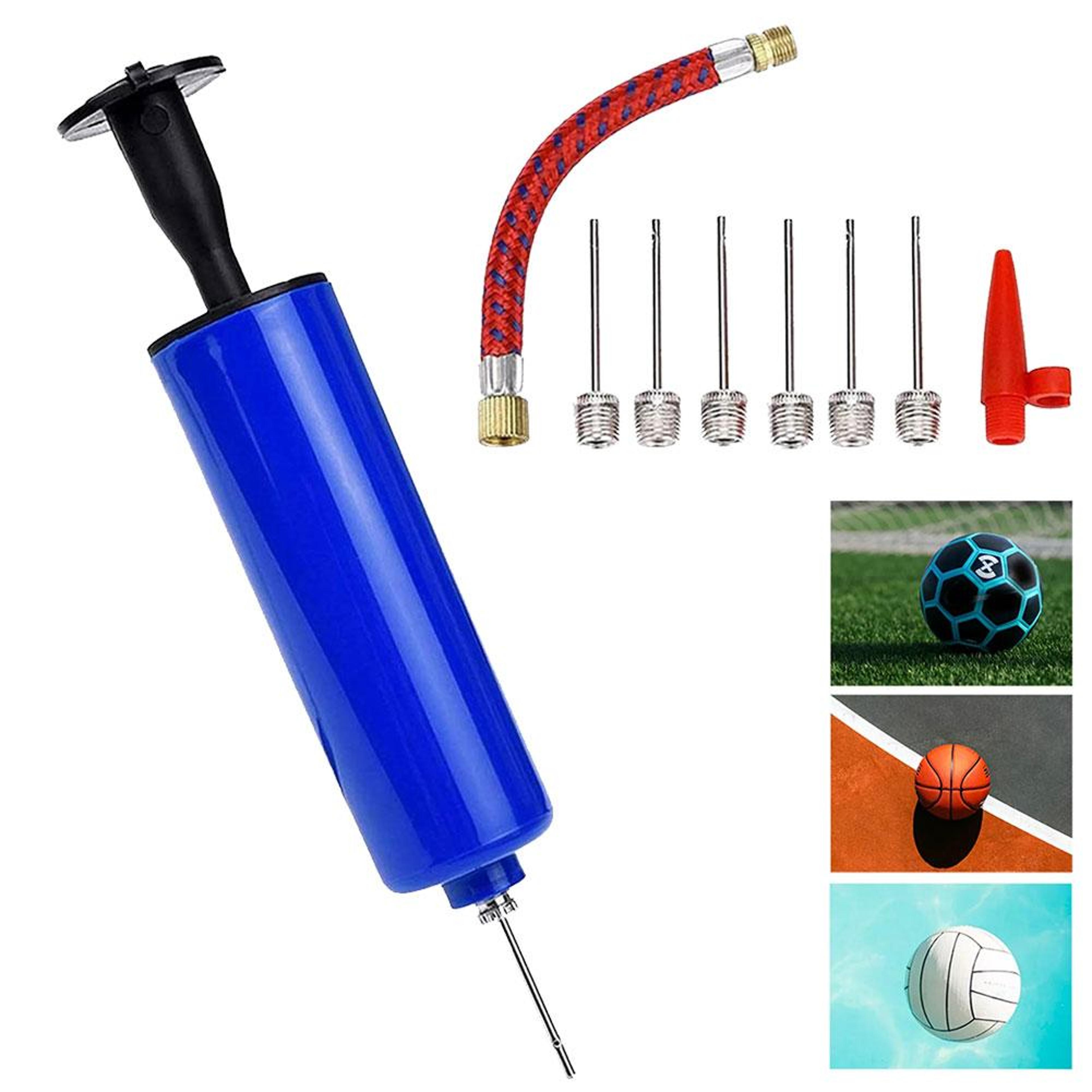 portable basketball pump inflator with flexible hose for football volleyball and ball pumping
