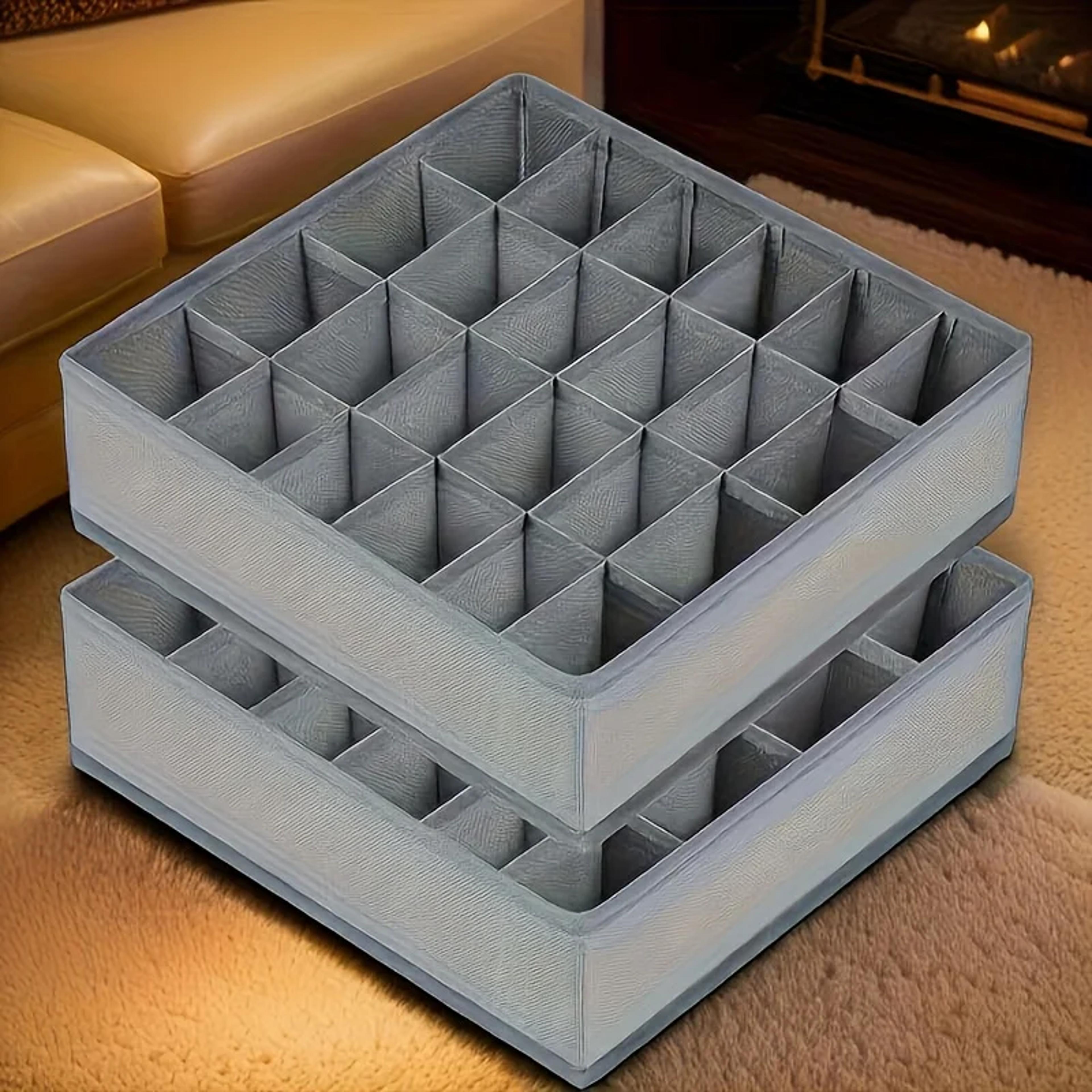 foldable compartment fabric drawer organizer for socks underwear and ties closet storage box with tension mount