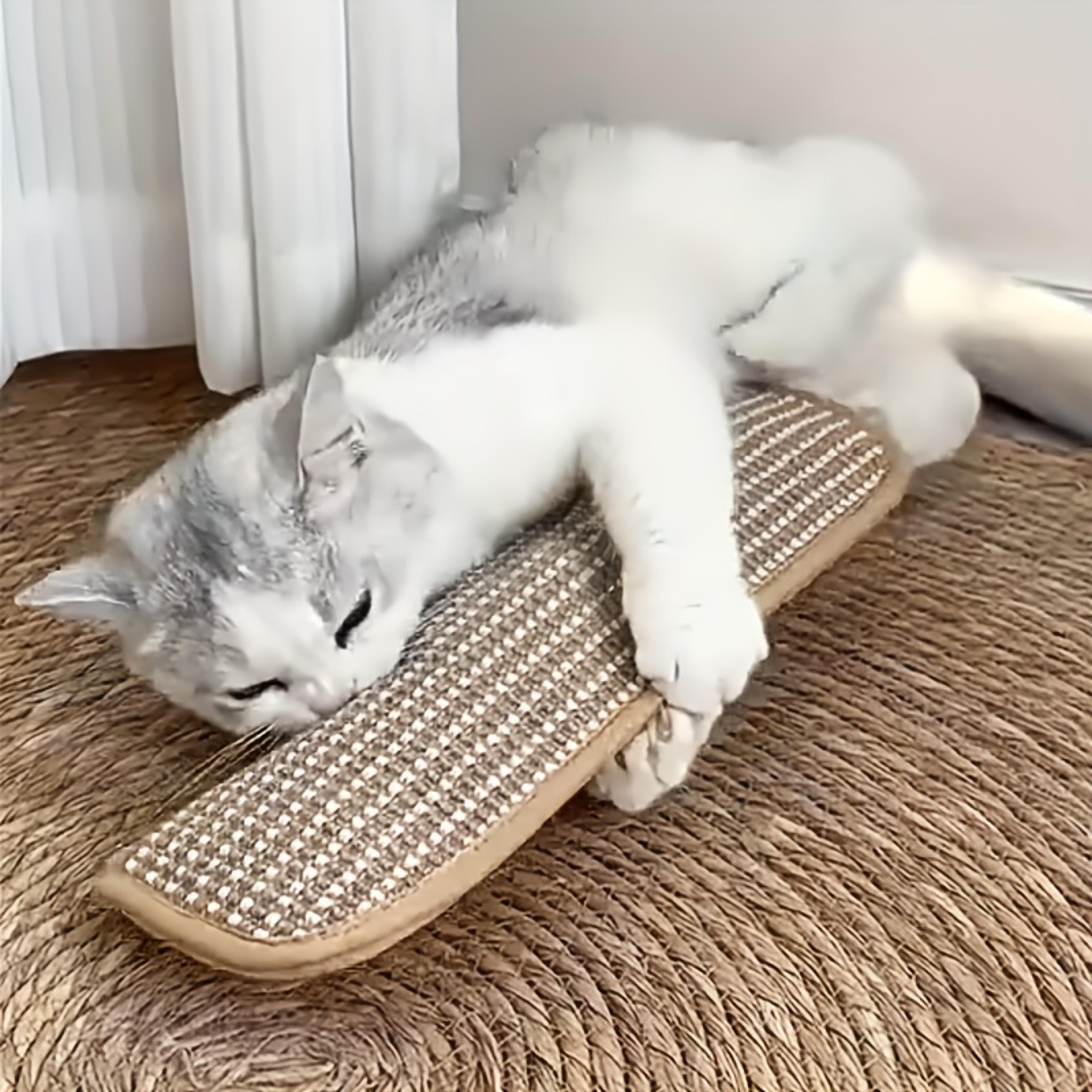 soft durable pet furniture pillow and scratching pad with heavy-duty sisal bed cover and non-slip base