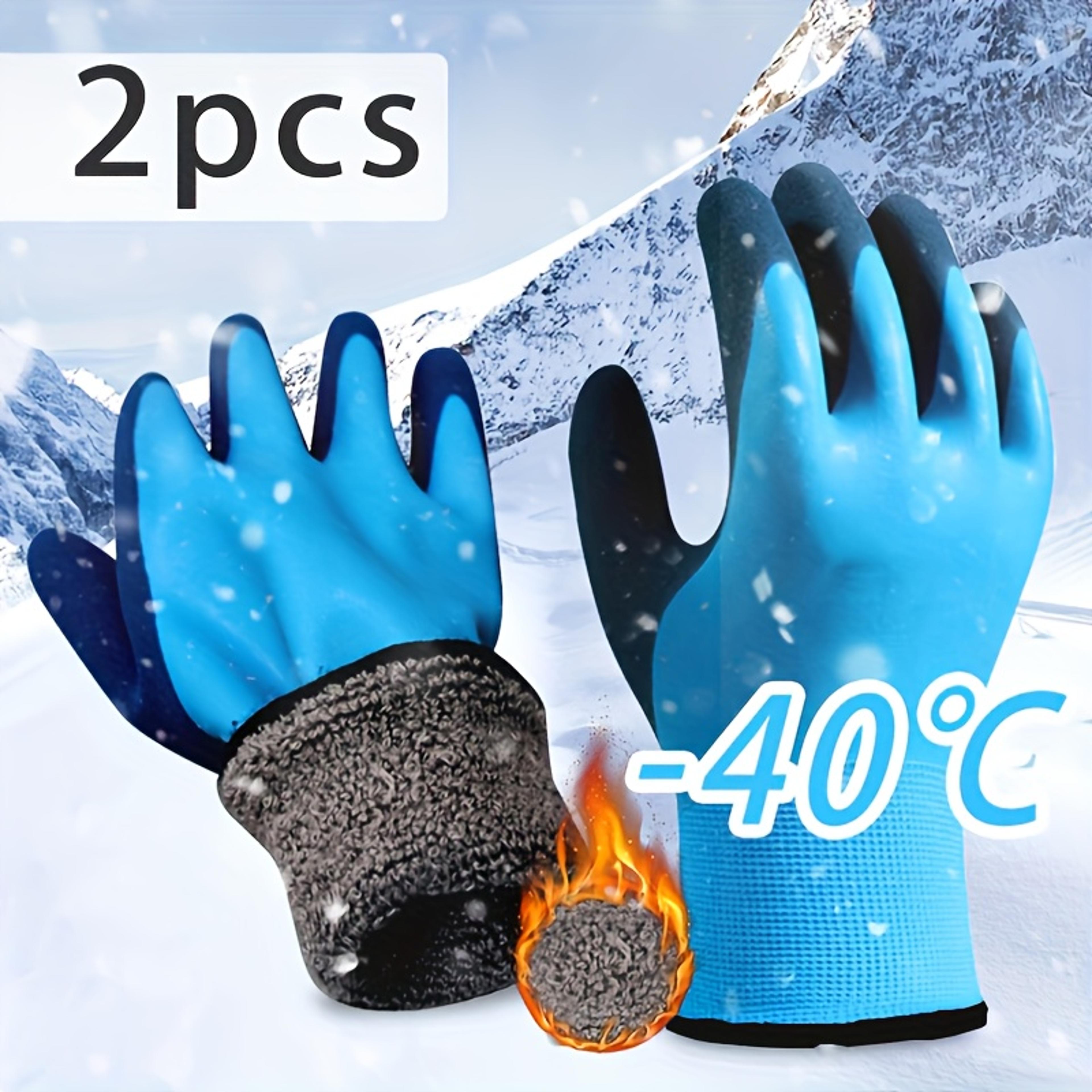 non-slip grip winter gloves, thickened warm gloves for men and women with magic tape closure