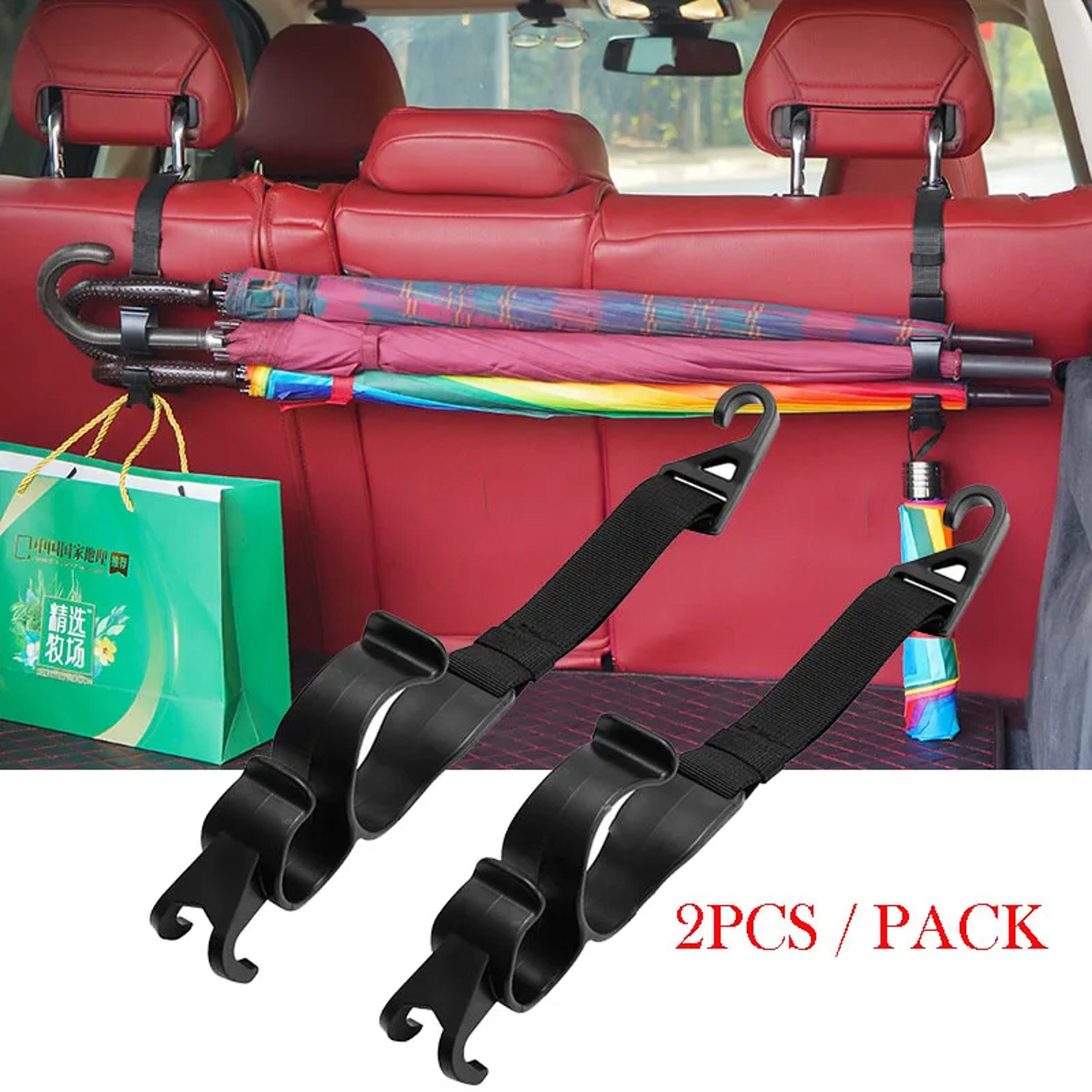 multi-function car back seat hook rear seat headrest hanging hook storage umbrella holder auto interior tool