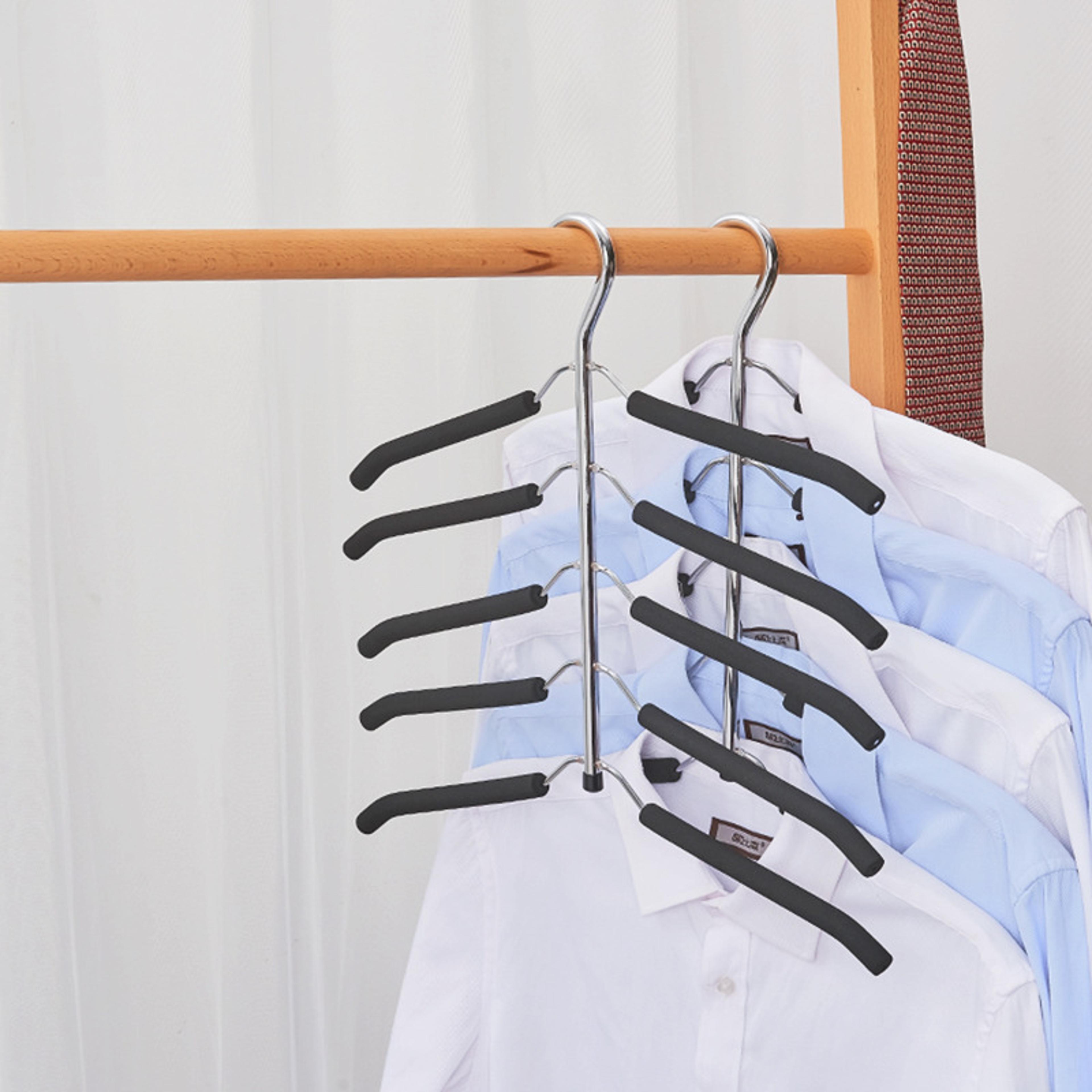 metal clothes drying rack multi-layer wardrobe organizer for bedroom storage and space saving