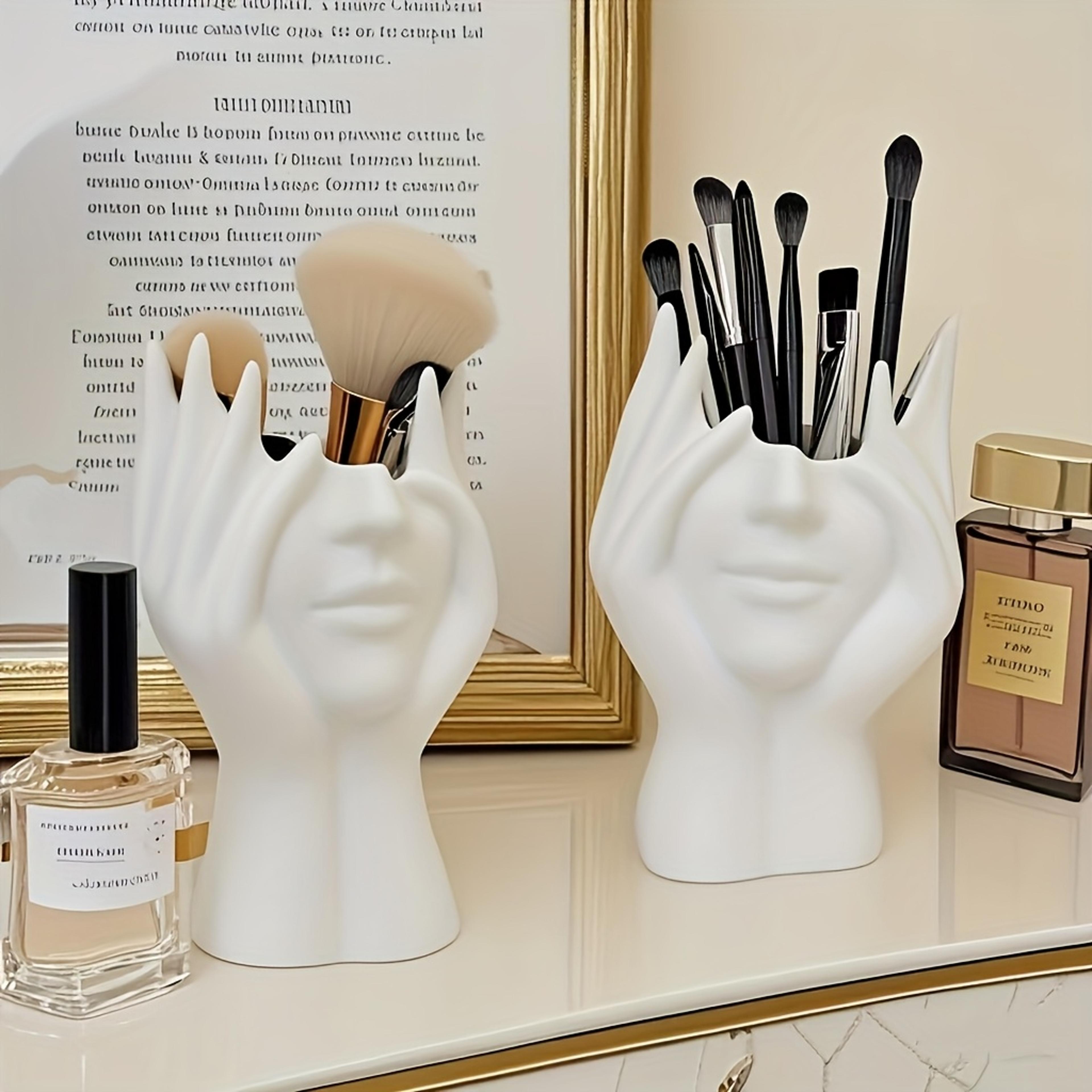 portable makeup organizer for desktop and bathroom use lightweight and perfect for storing brushes and cosmetics