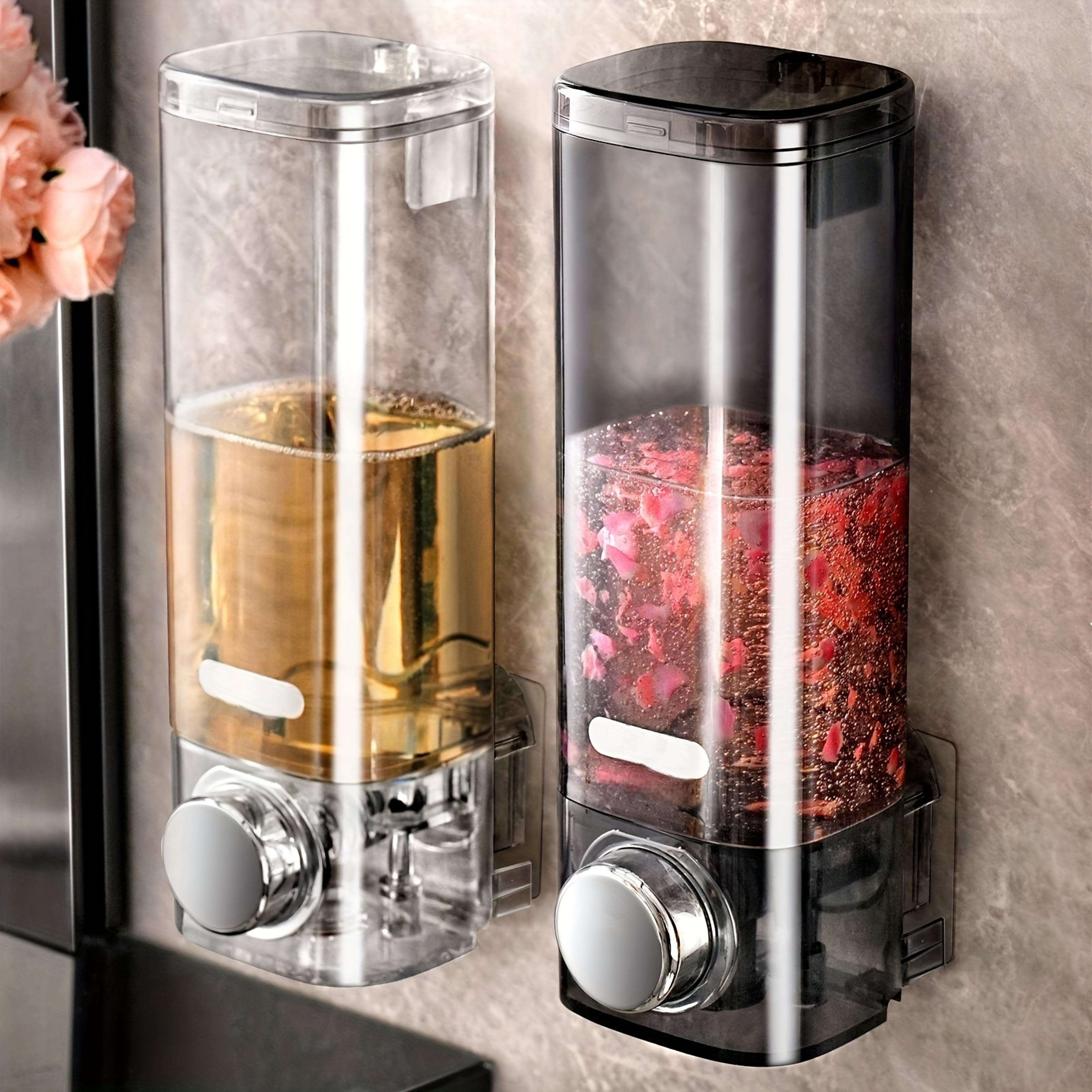 bathroom soap dispenser, wall mounted, no drilling required, easy to install storage organizer for kitchen