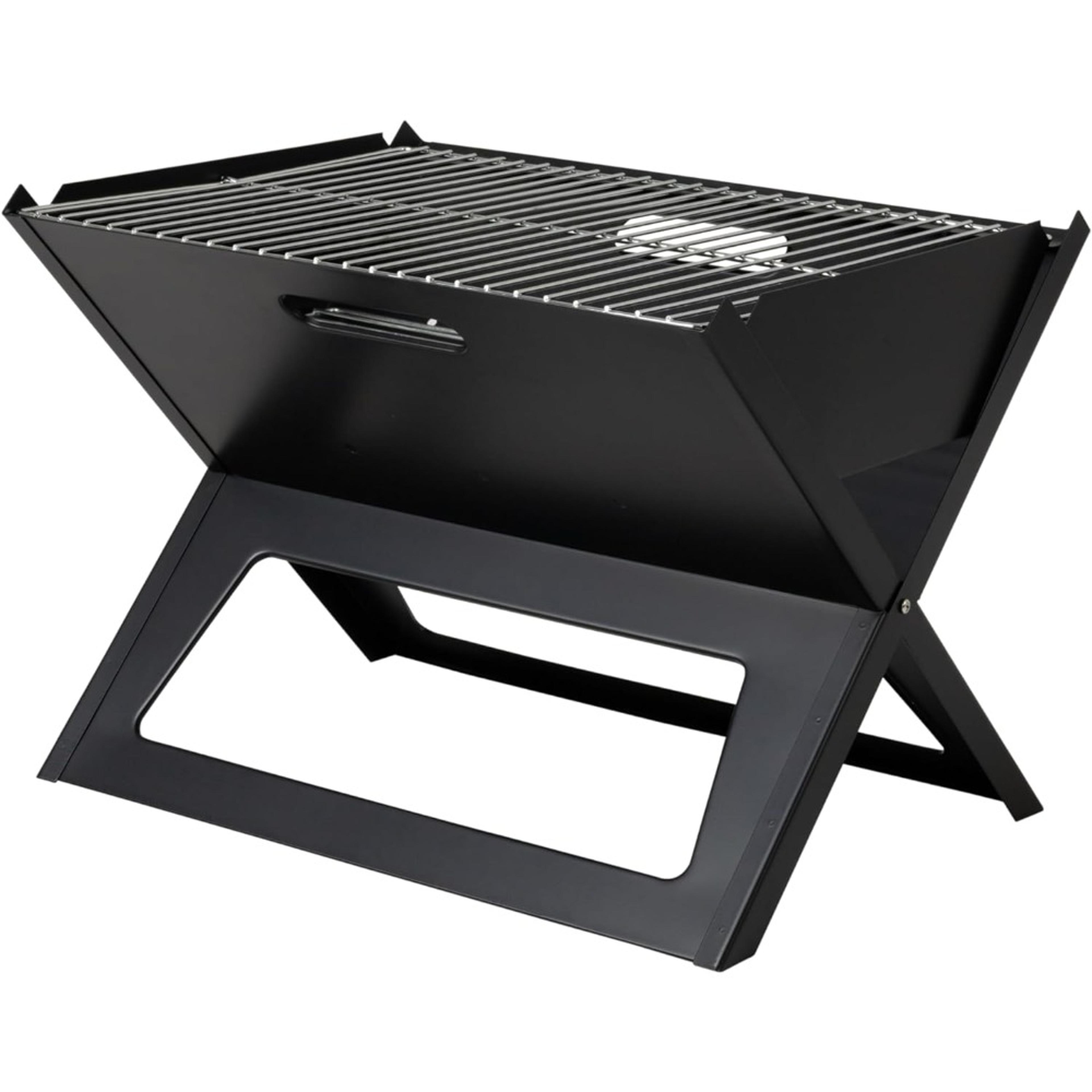 instant foldable bbq grill, notebook cooking bars for outdoor barbecues, easy portability for traveling, picnics