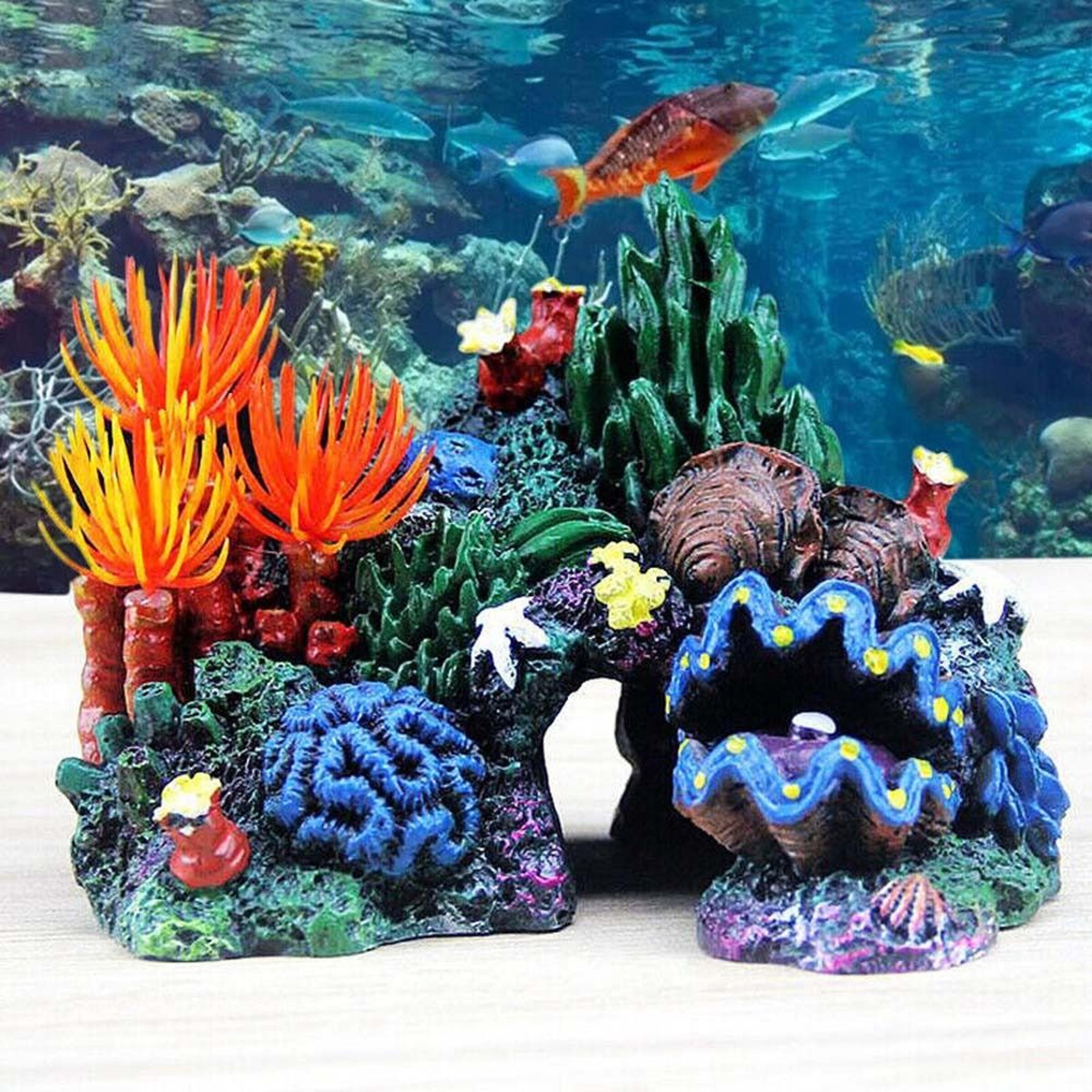 resin plant mountain aquarium decoration fish tank ornament coral reef landscaping
