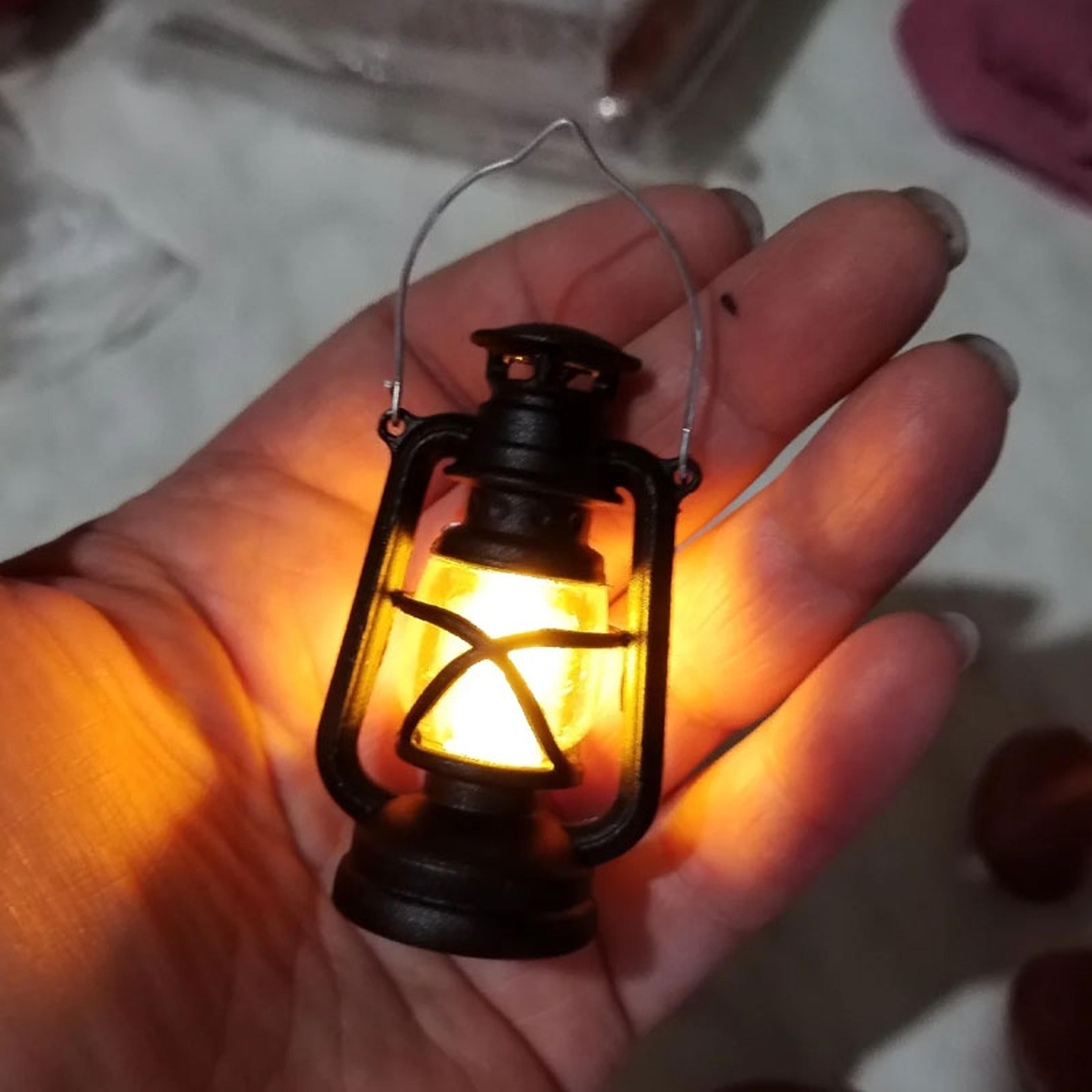 retro glowing pony lantern led dollhouse miniature oil light night light candle lamp home decor toy simulation