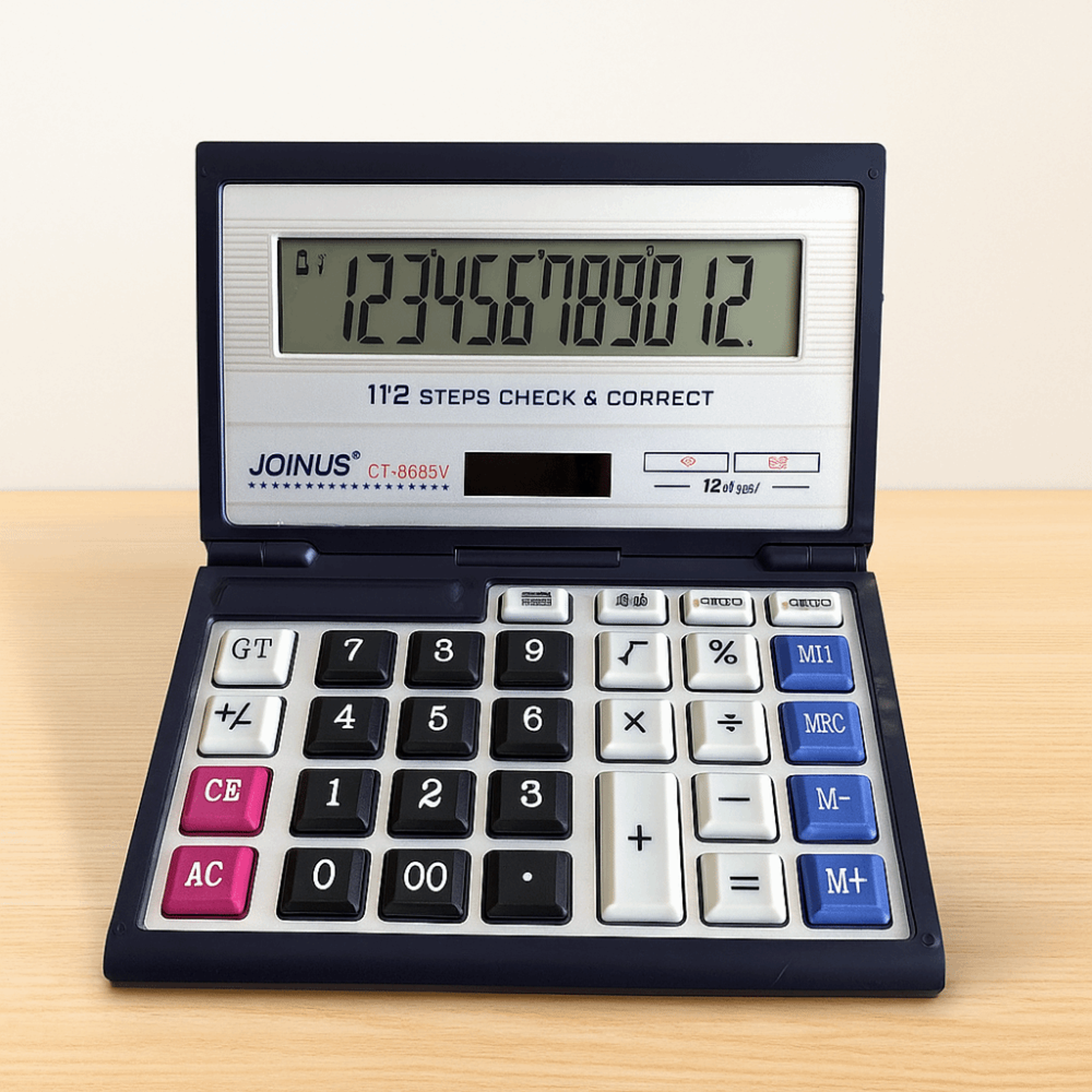 solar powered foldable flip calculator, eco-friendly solar calculator