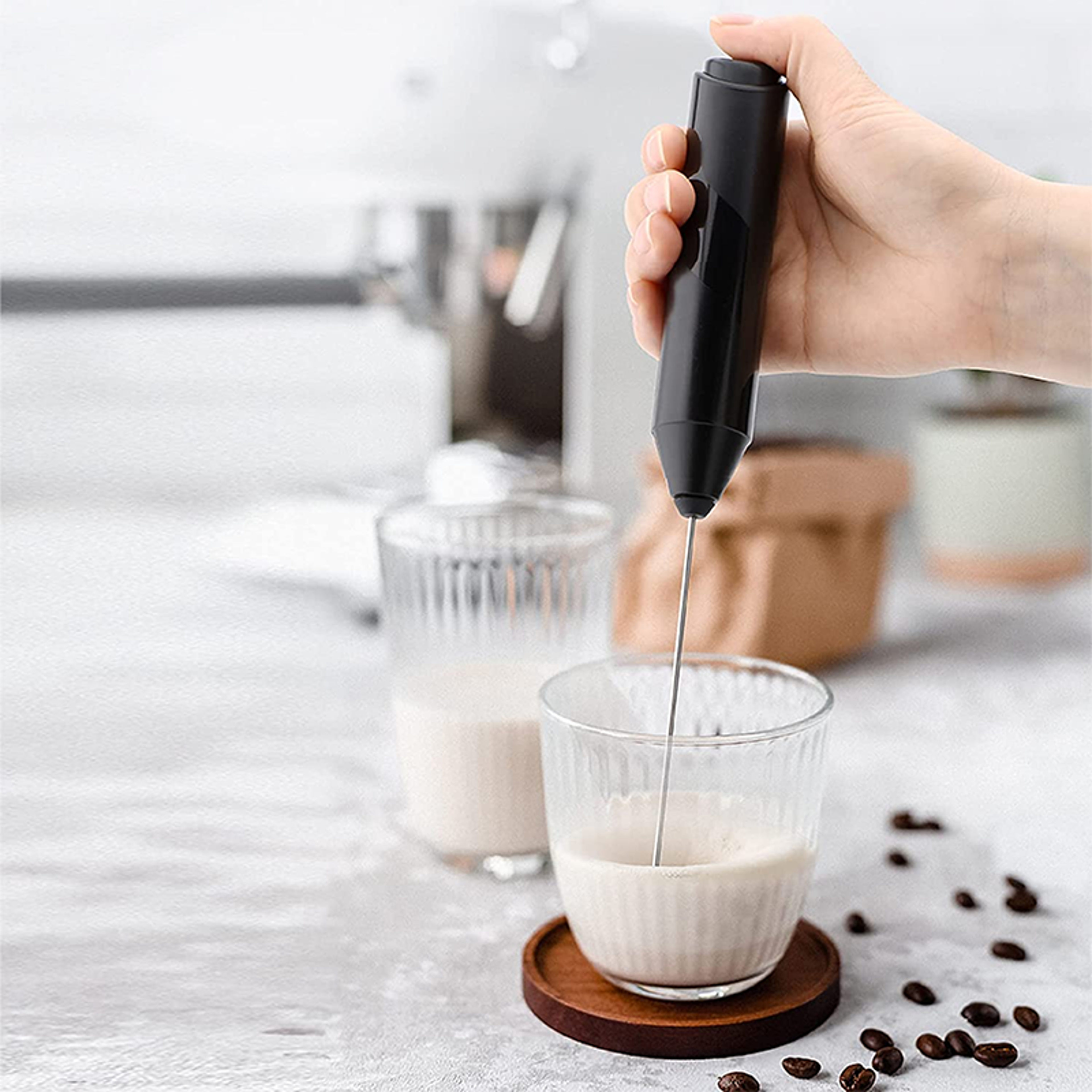 wireless mini electric milk foamer blender handheld coffee whisk mixer egg beater cappuccino frother kitchen whisk tools