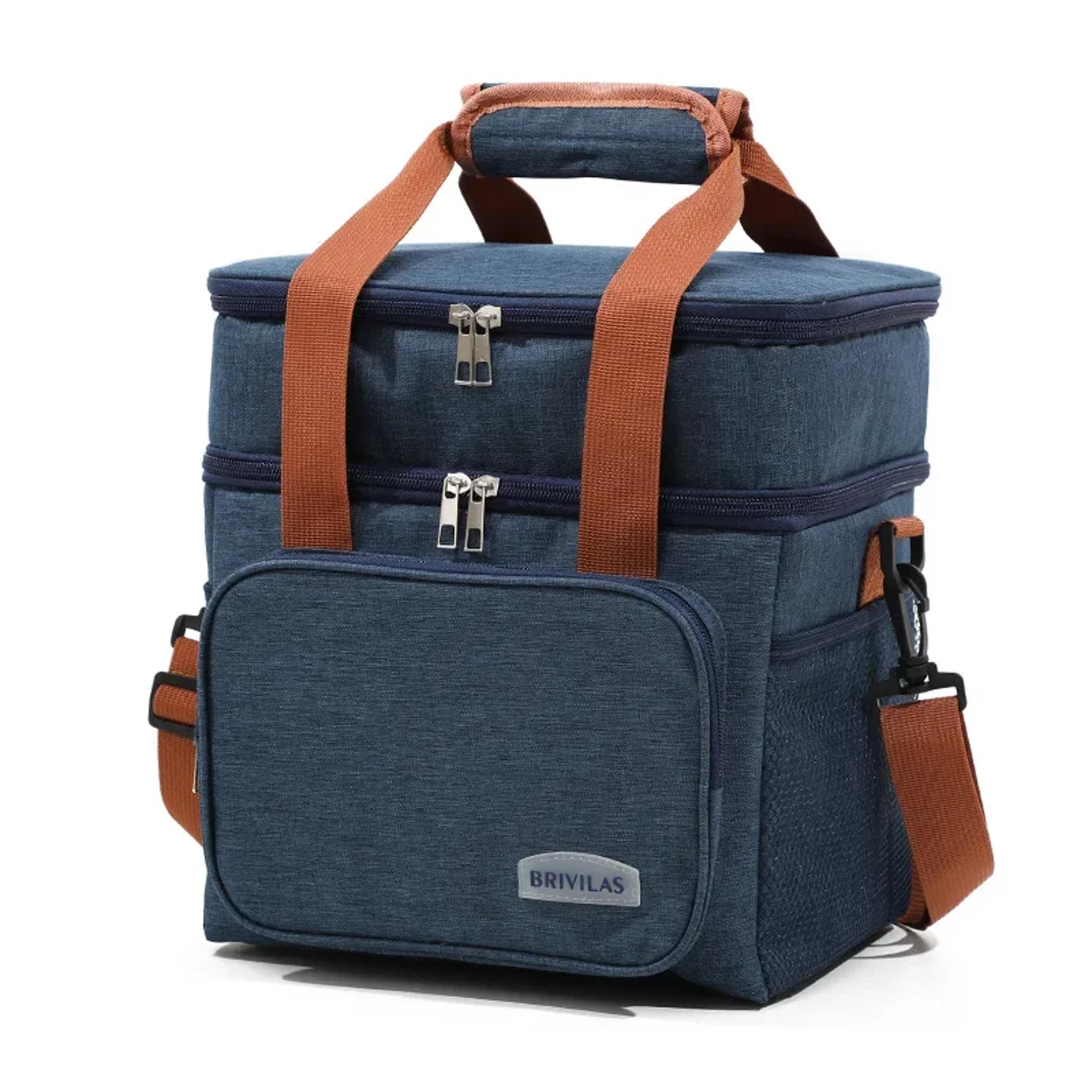 portable picnic cooler bag, durable insulated thermal lunch bag with waterproof shoulder strap for office use