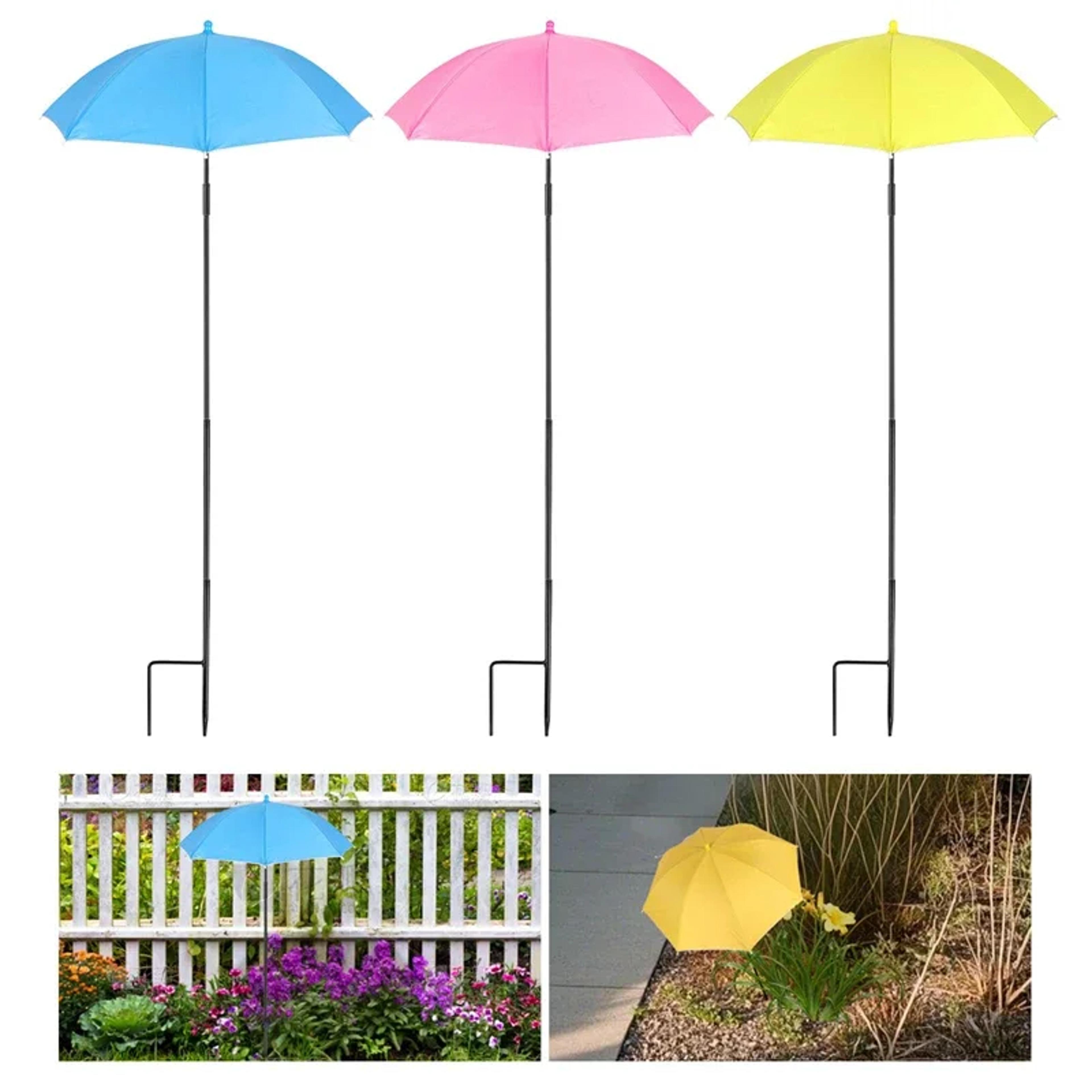 weatherproof sun shade cloth umbrella, plant shade with metal stake, outdoor flowers and potted plant garden supplies