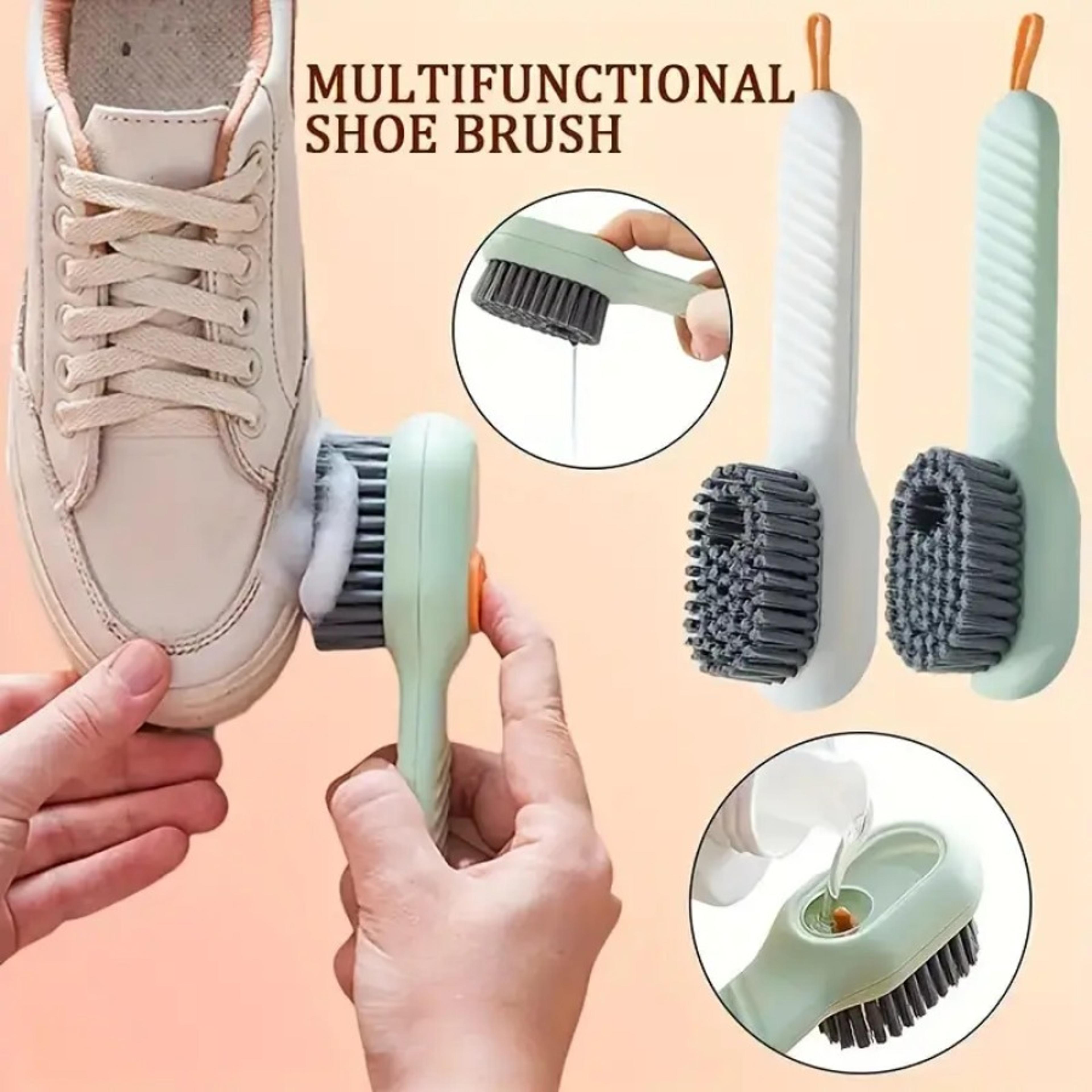 ergonomic soft bristled shoe brush for laundry footwear and home cleaning