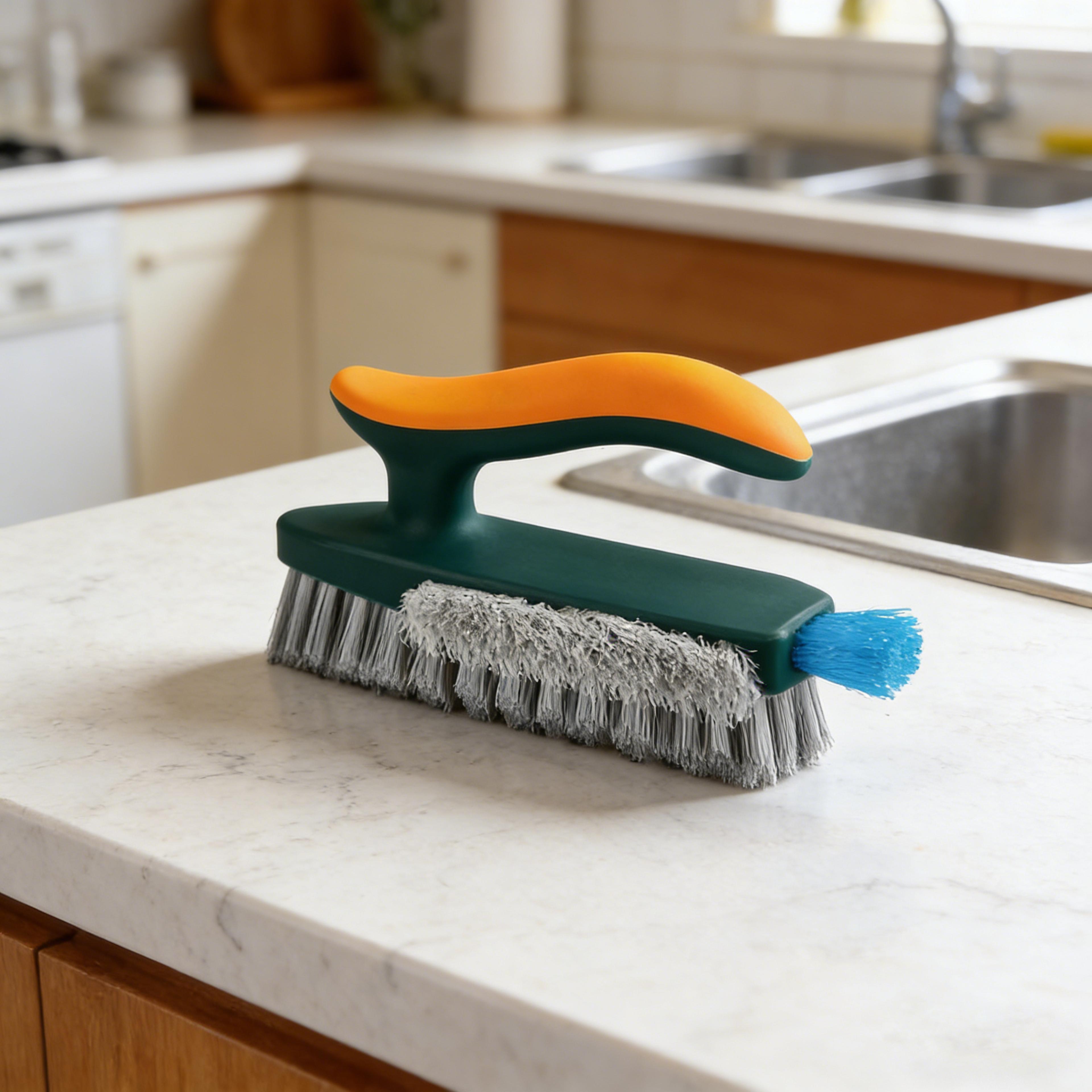 flexible scrubber for bathroom tiles grout corners and toilets multi-surface deep gap cleaning brush