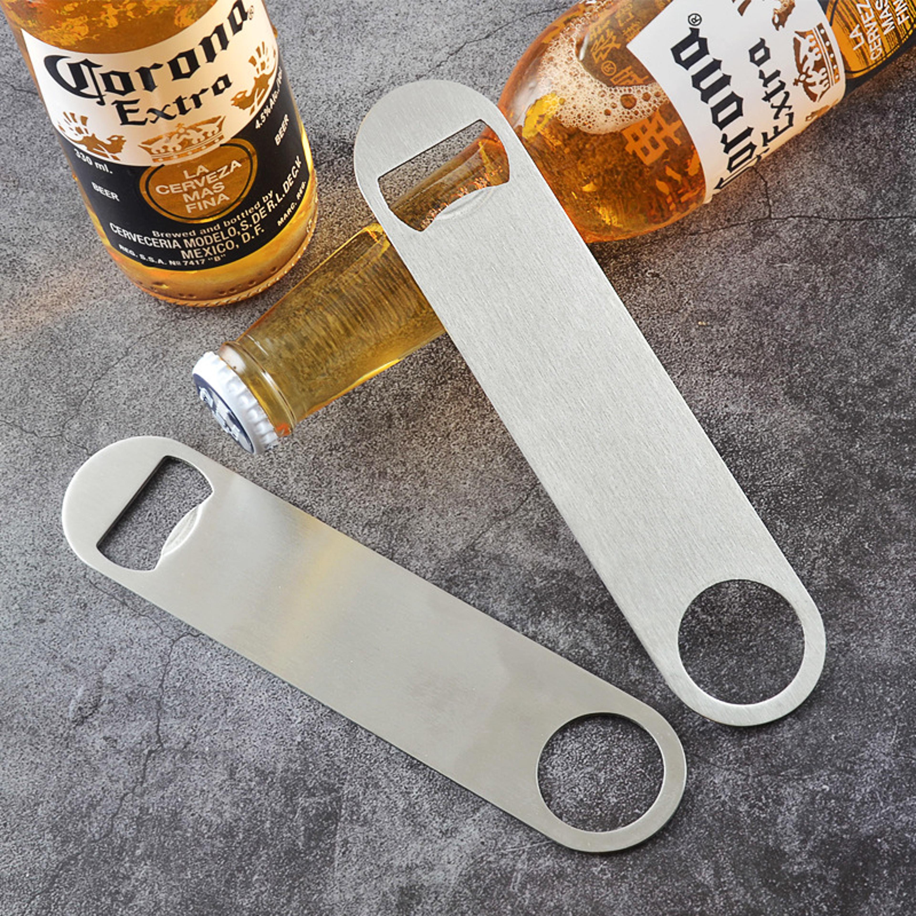 personal logo stainless steel flat bottle opener beer bottle opener kitchen tools