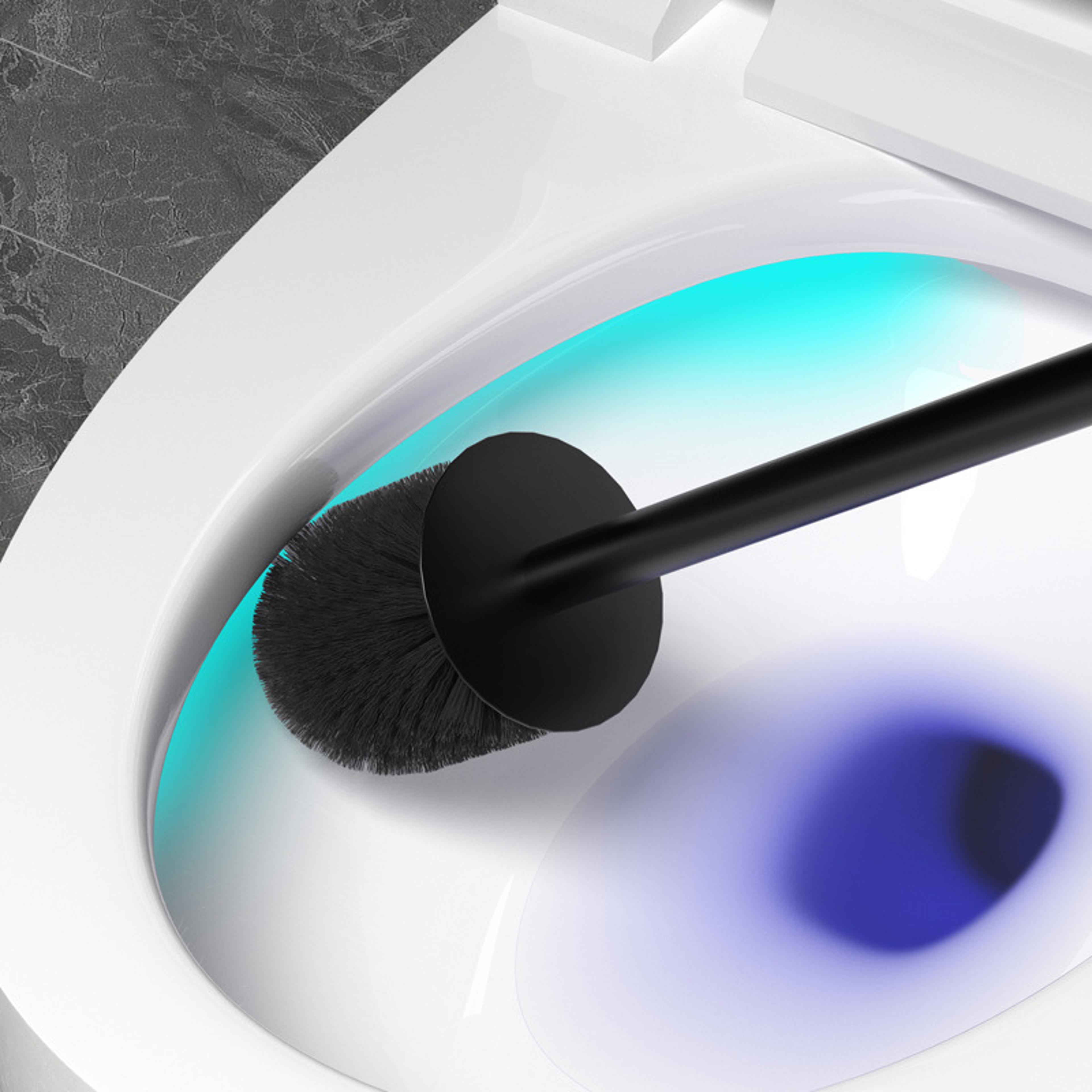 standing toilet brush holder set, square wall mounted toilet brush for bathroom rv hotel restroom