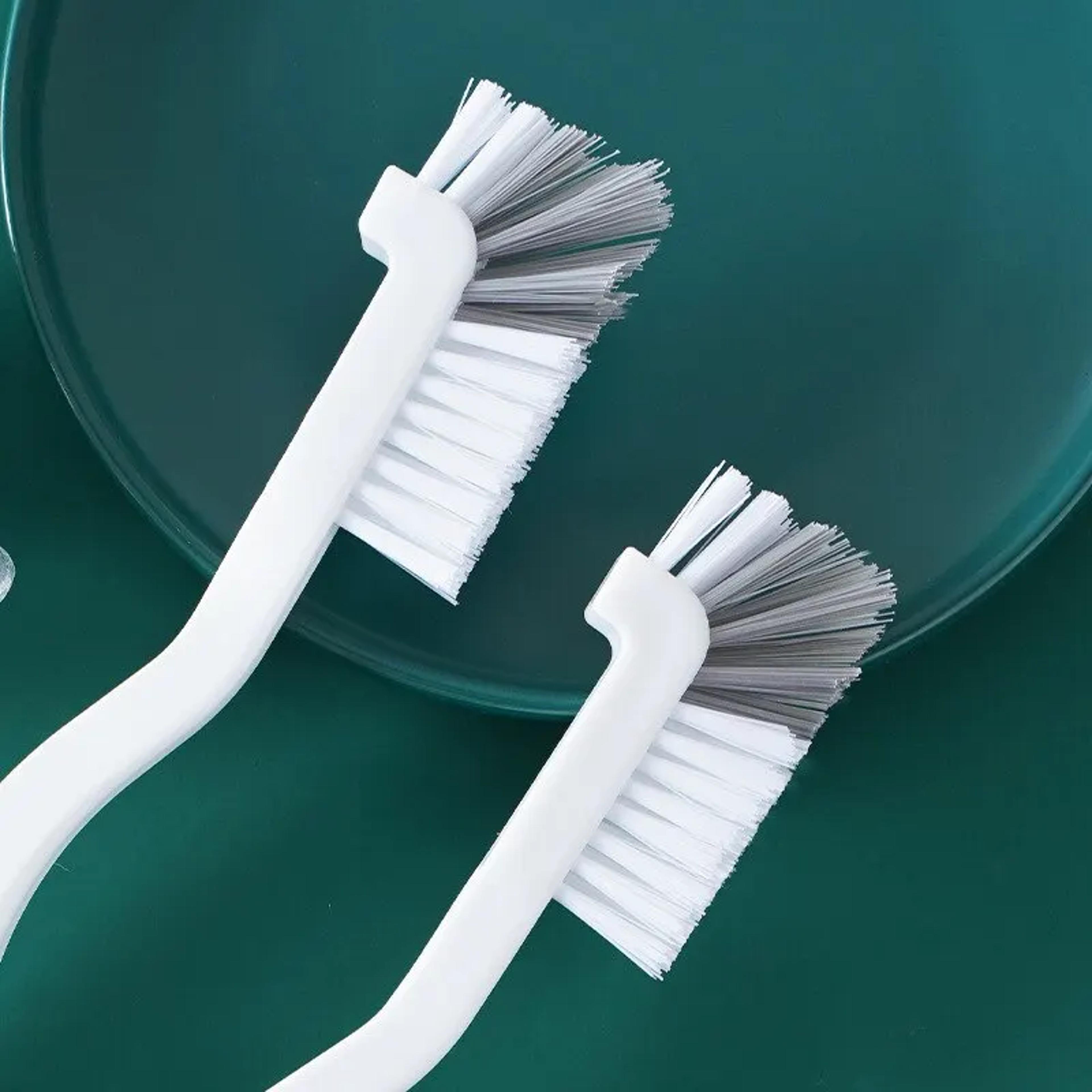 long handle sink brush with elbow design and wall hanging tail hole for crevice cleaning
