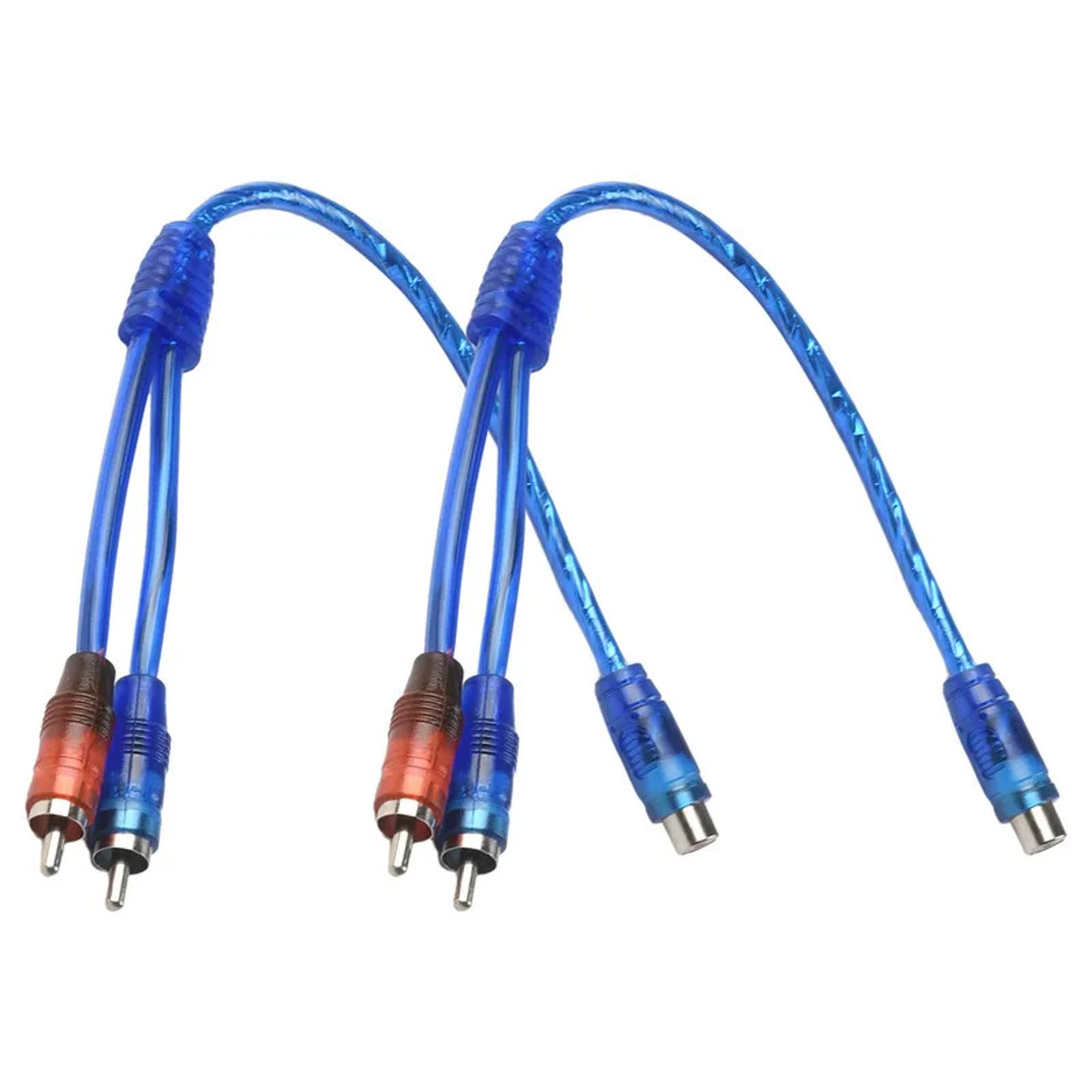 rca audio cable y splitter adapter set female to males for home audio computer use