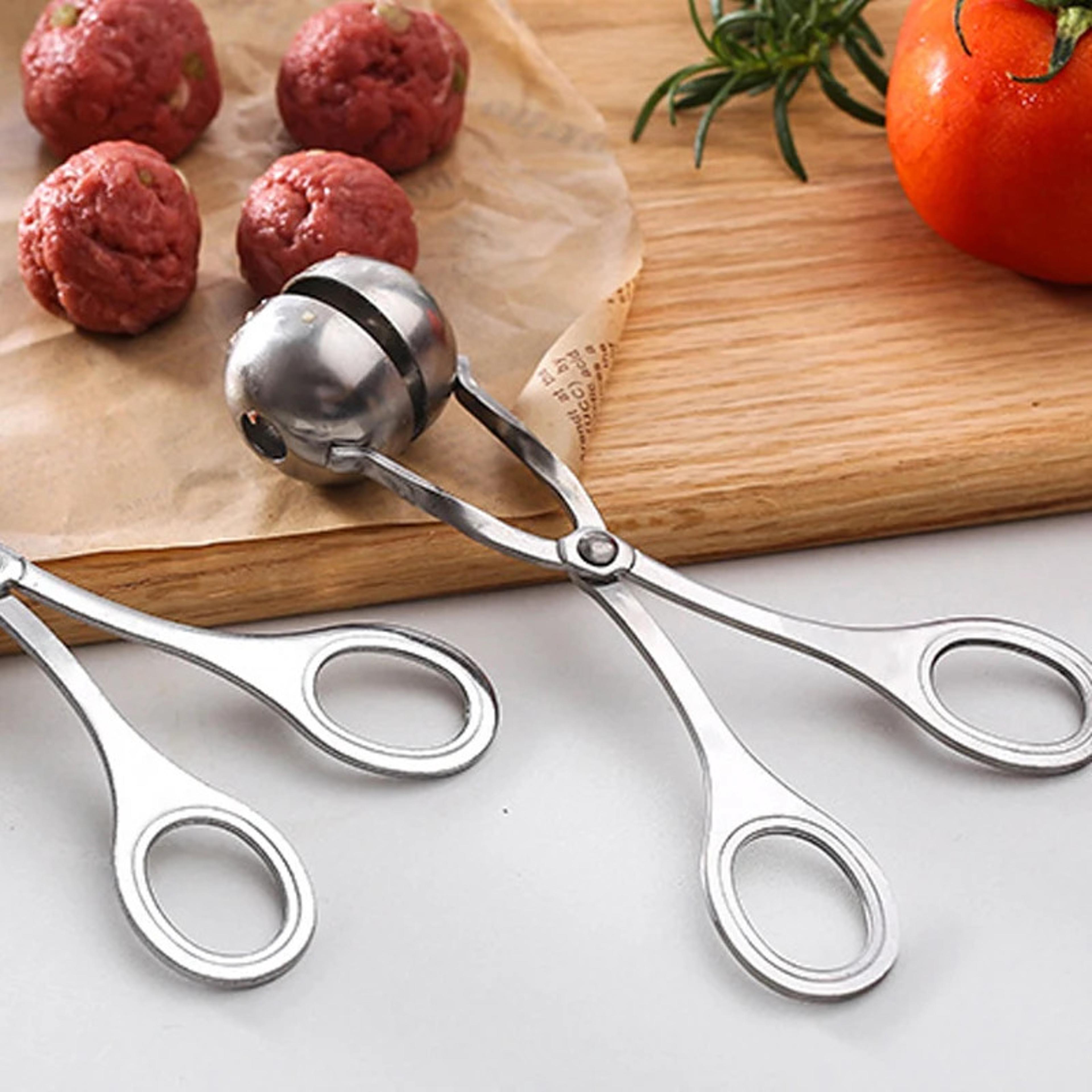 non stick meatball maker tool, stainless steel stuffed meat ball spoon shaper, cooking scoop kitchen accessories