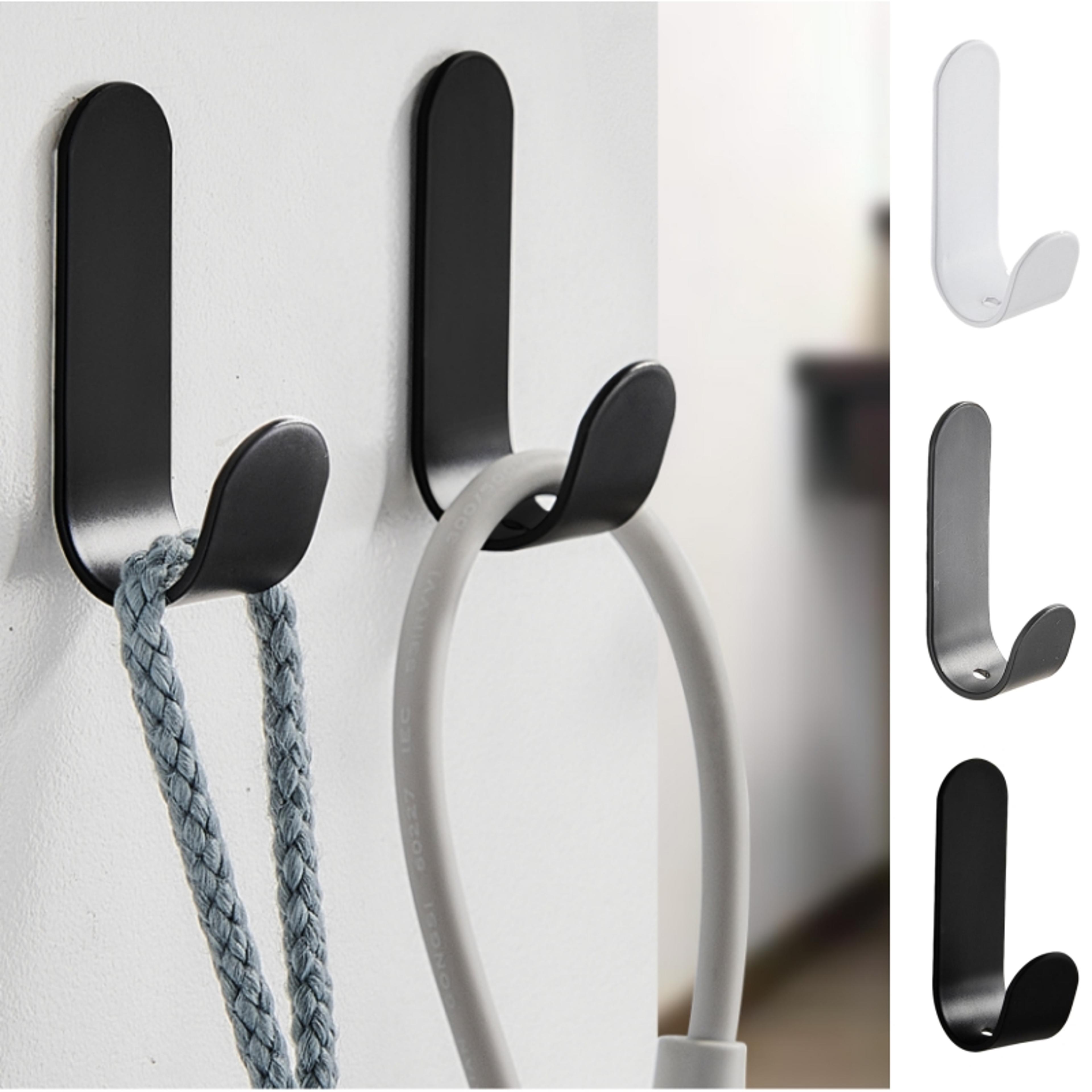 waterproof self-adhesive j-hook set for bathroom towel key kitchen